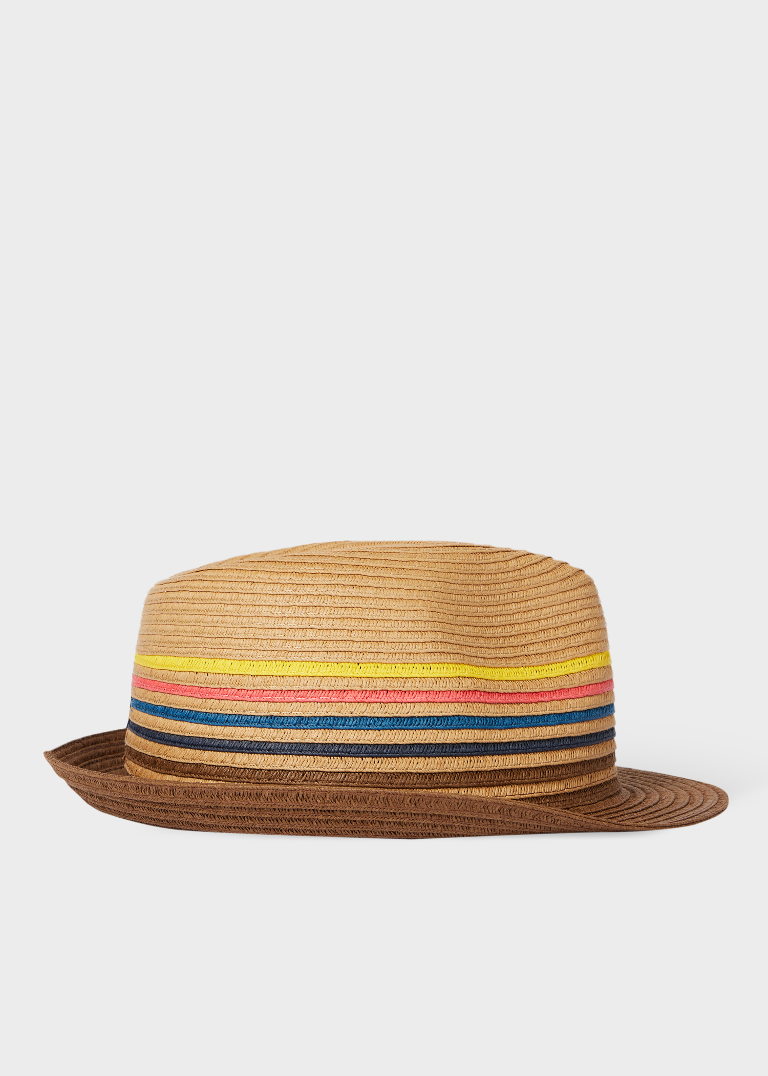 Tan 'Artist Stripe' Raffia Trilby Hat