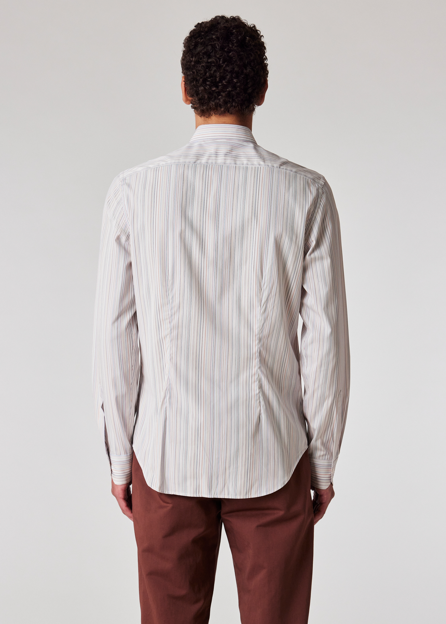 Tシャツ・カットソー Paul Smith Paul Smith Slim Fit Shirt (M1R006L P00811 01) Men's Slim-Fit White 'Signature Stripe' Cotton Shirt