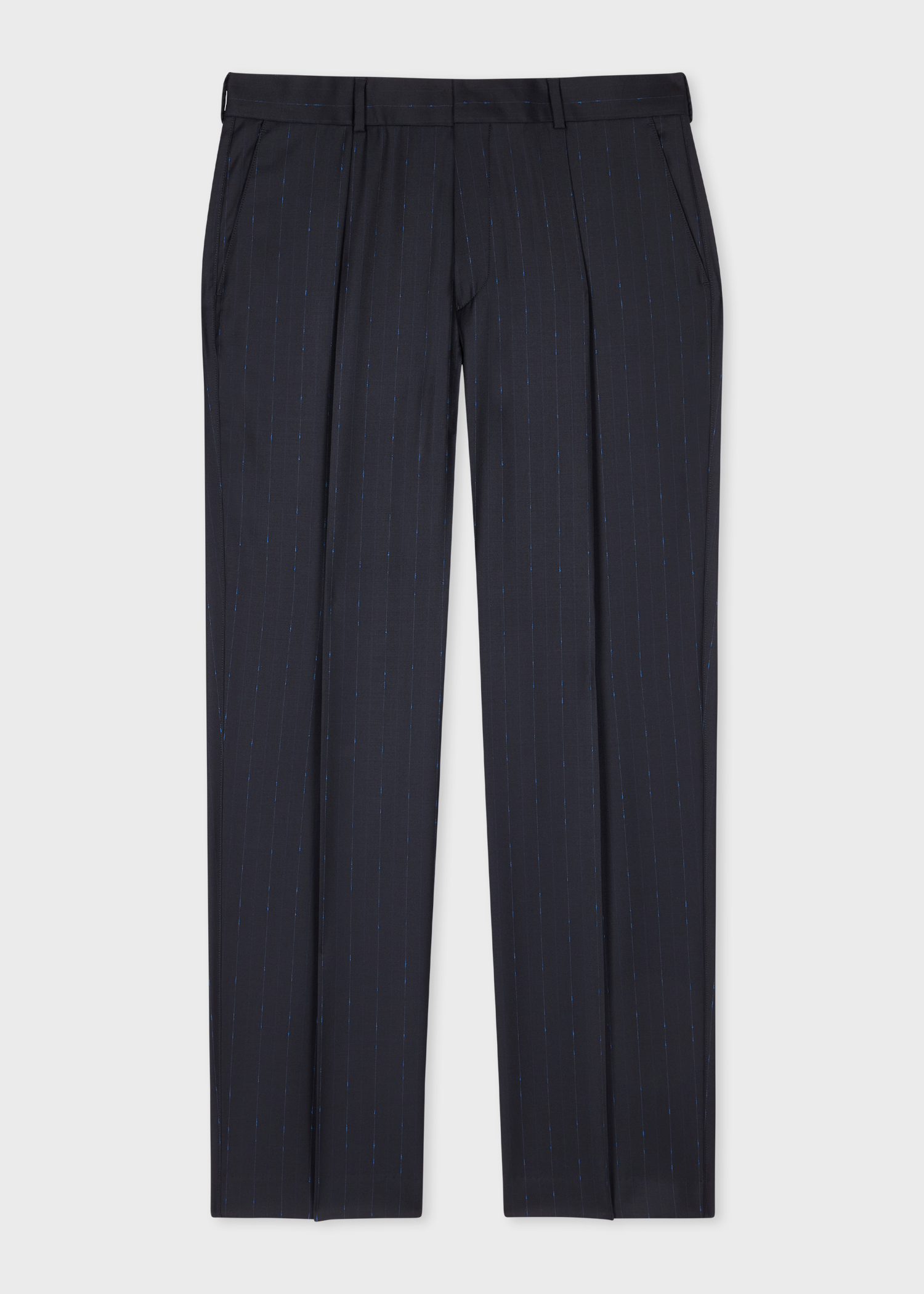2 BUTTON COLOR DARK NAVY WITH PINSTRIPE Men's SUIT Side VENT BACK JACKET main image 0