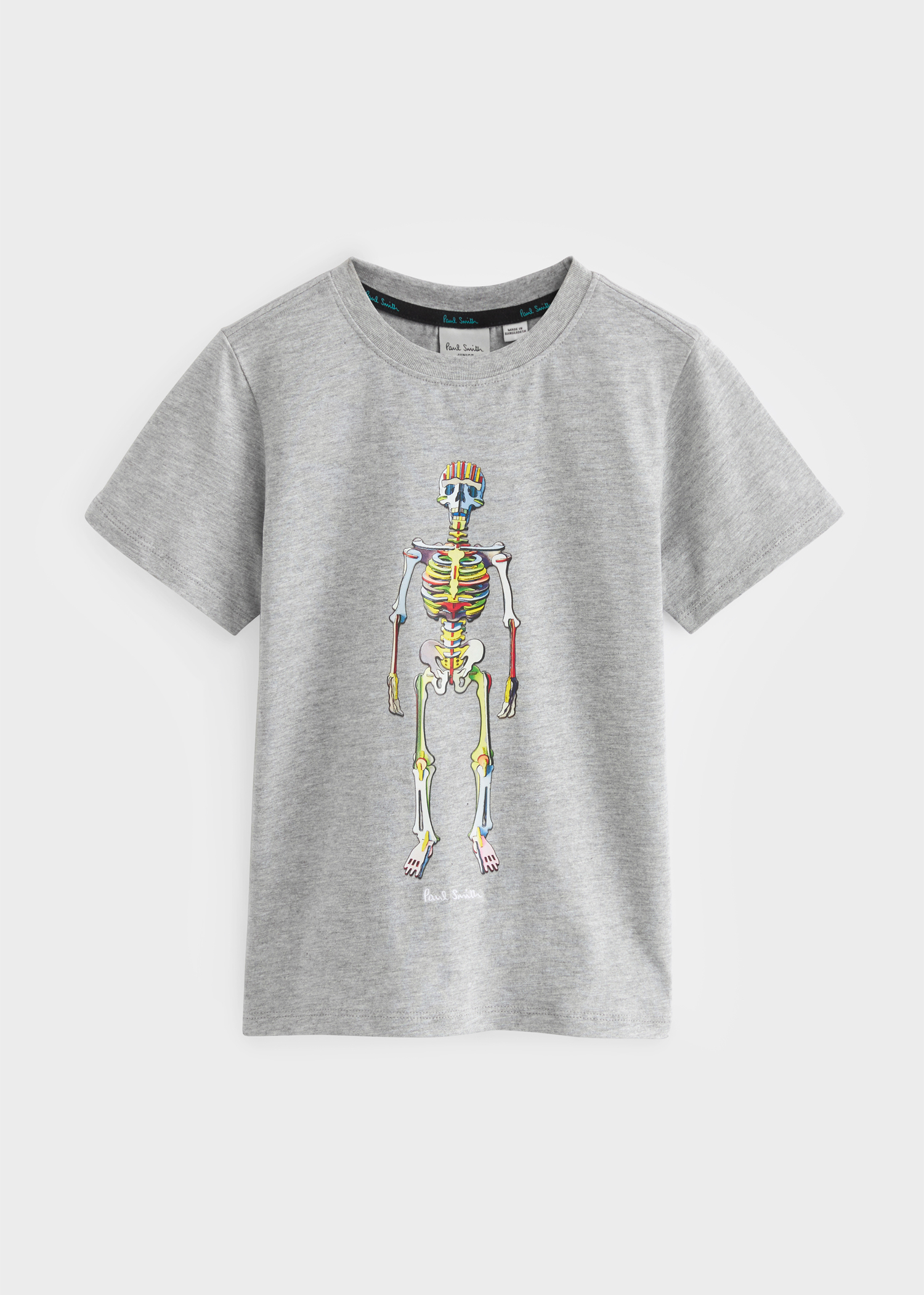 Paul Smith Junior 2-13 Years Grey Marl 'Skeleton' Print T