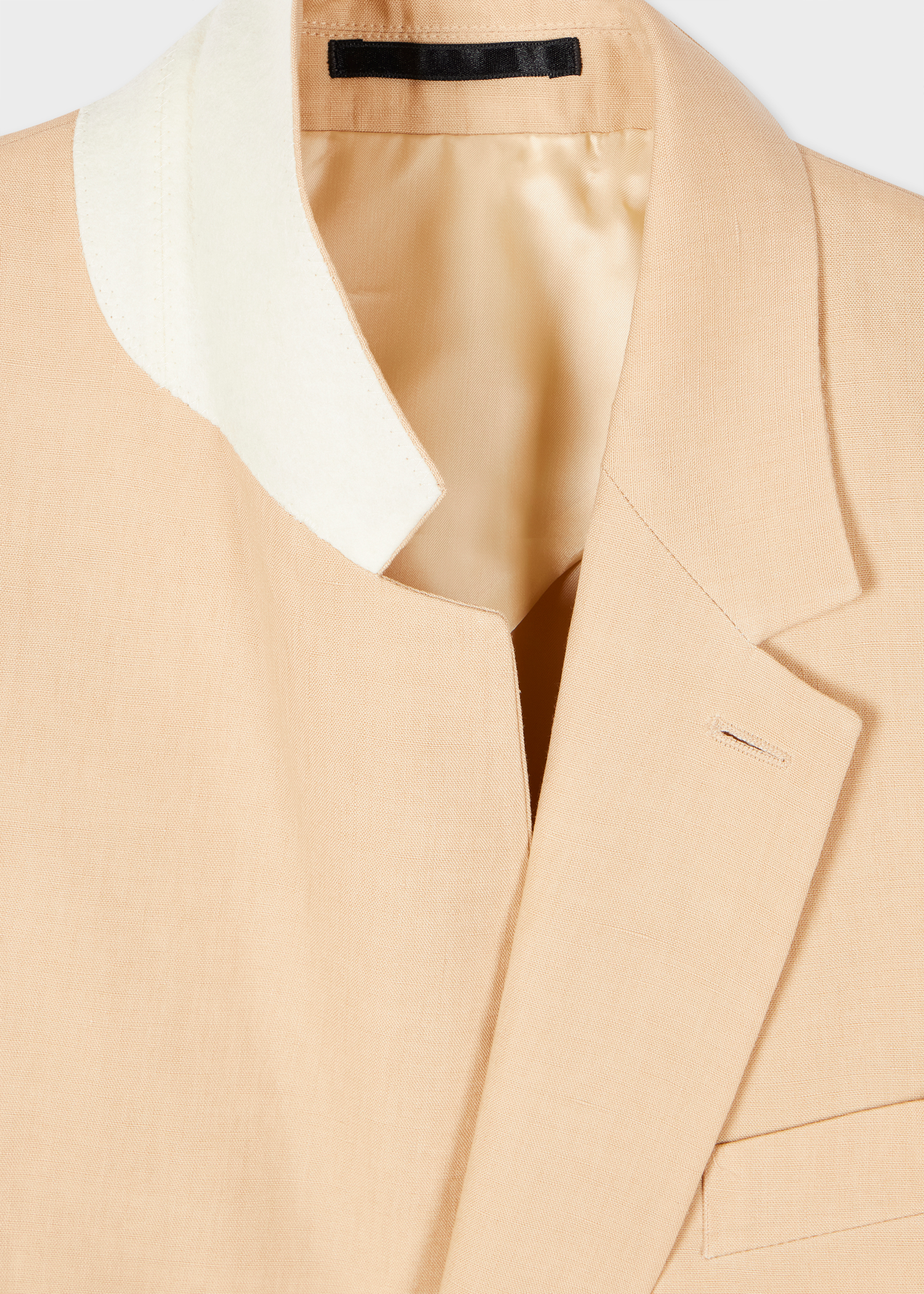 Beige Linen Buggy-Lined Blazer