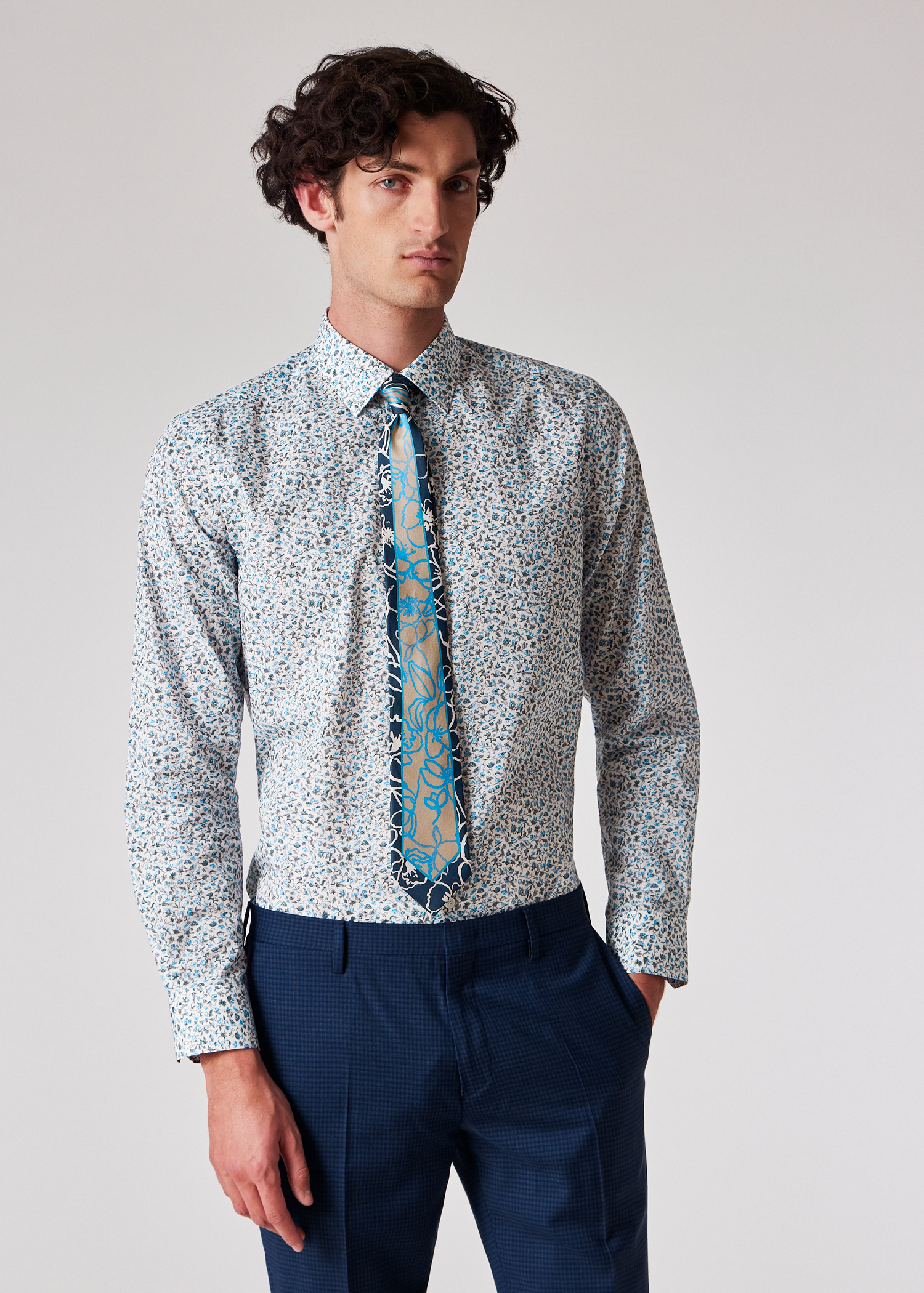 The Soho - Tailored-Fit Blue Gingham Wool Blazer