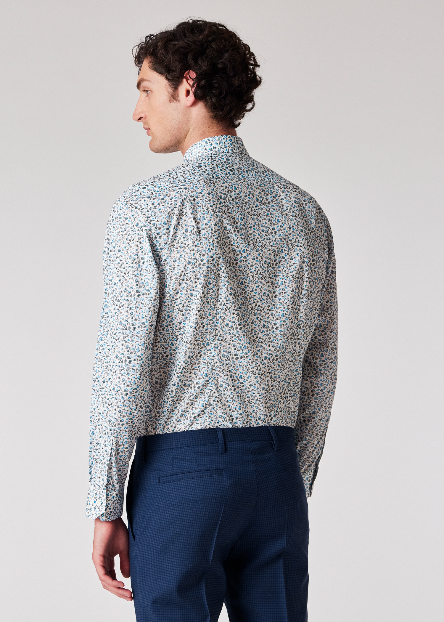 Men's Tailored-Fit Pink 'Liberty Floral' Print Shirt