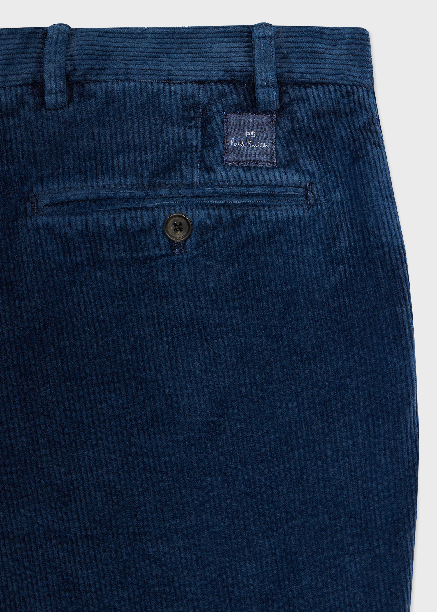 Men's Dark Blue Seersucker Corduroy Pleated Trousers