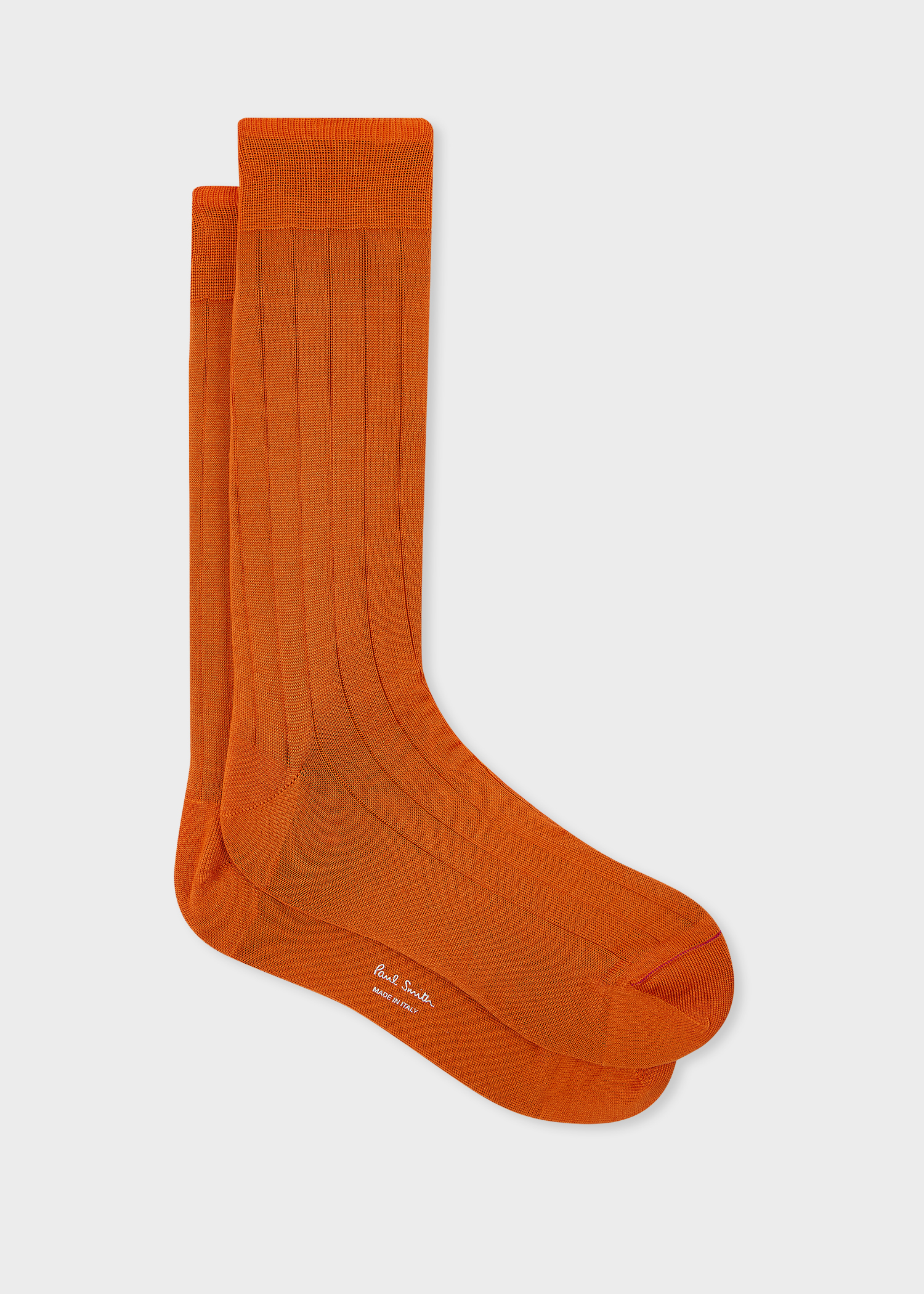 Paul Smith Burnt Orange Mercerised Cotton-Blend Ribbed Socks | King's Cross