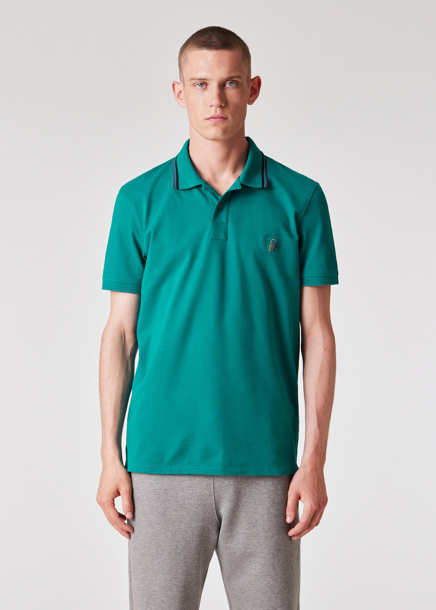 Stretch cotton polo shirt deals
