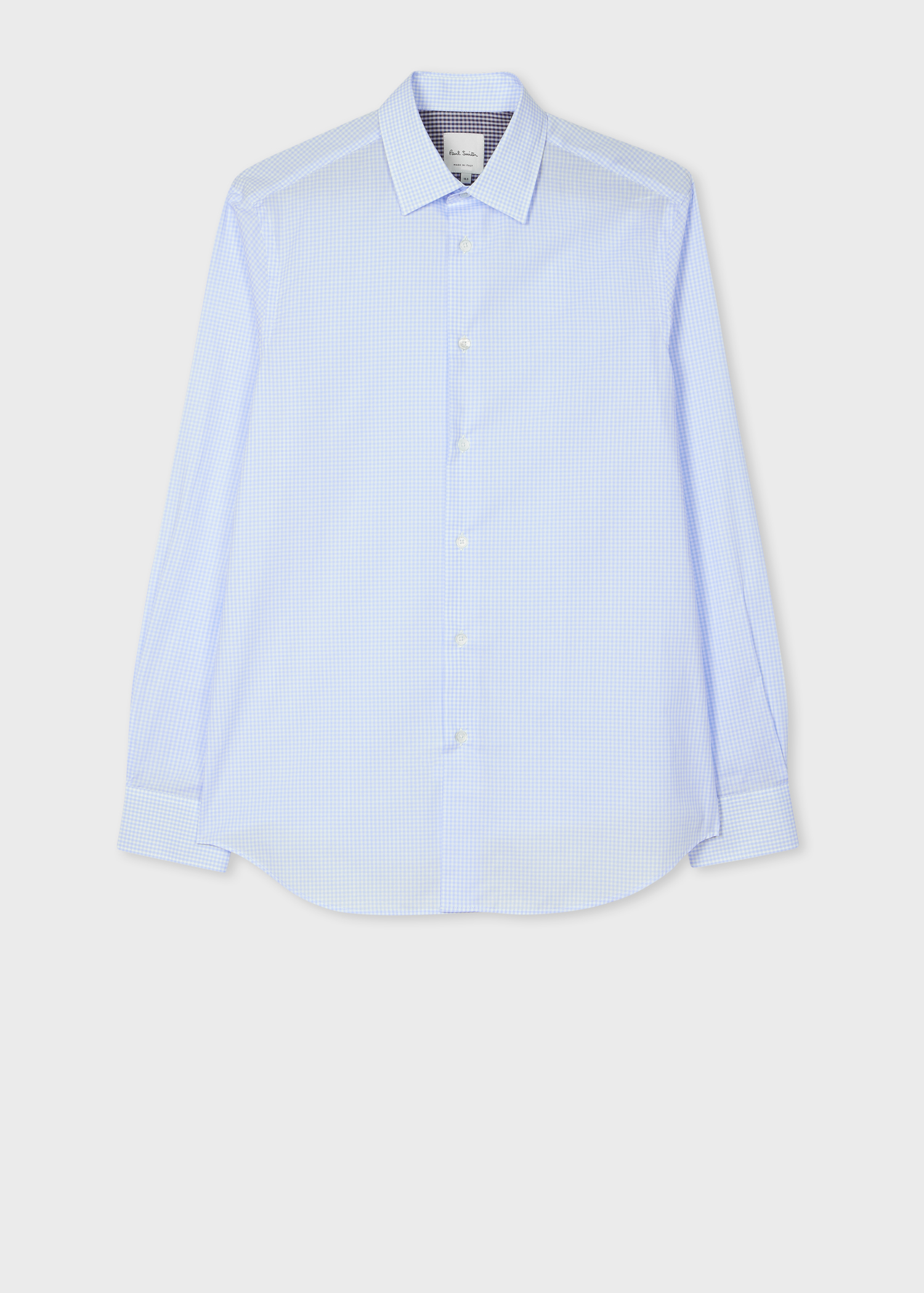 Paul Smith S Cotton Shirt in Dark Blue Multi Buttons and Piping W2R-019BS-E30056 49 main image 1