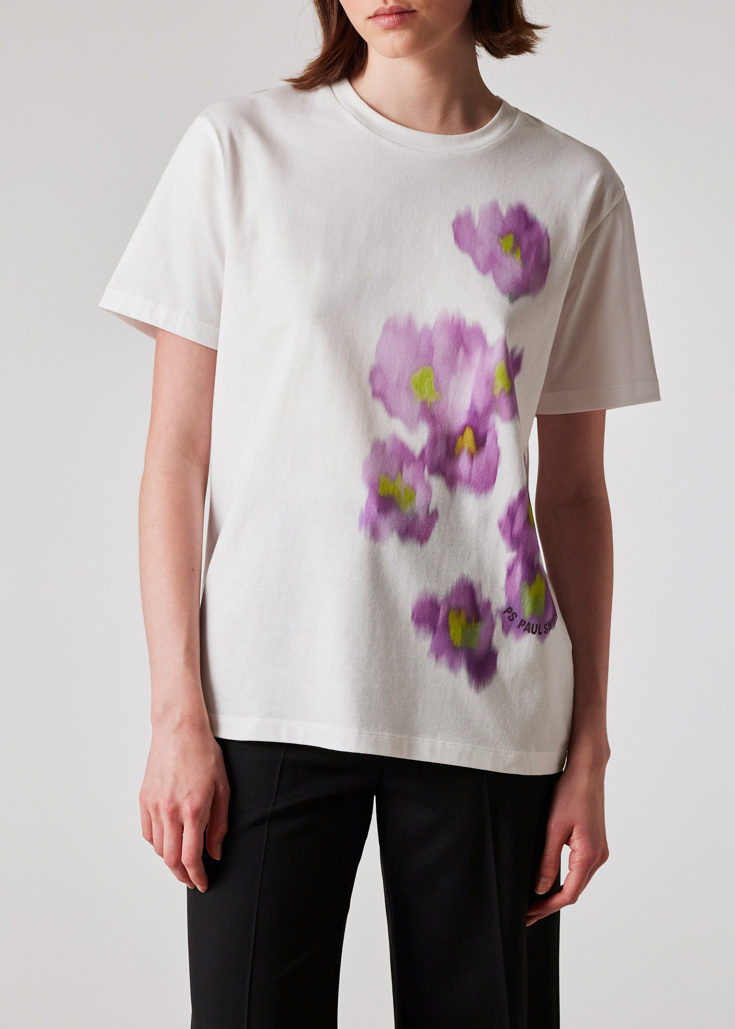 PS Paul Smith Women's White Flower Print T-Shirt | King's Cross