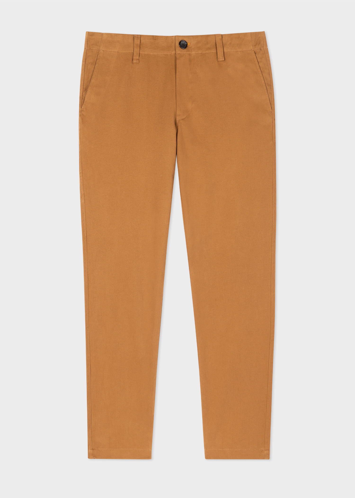 Men's Brown Cotton-Stretch Tapered-Fit Trousers
