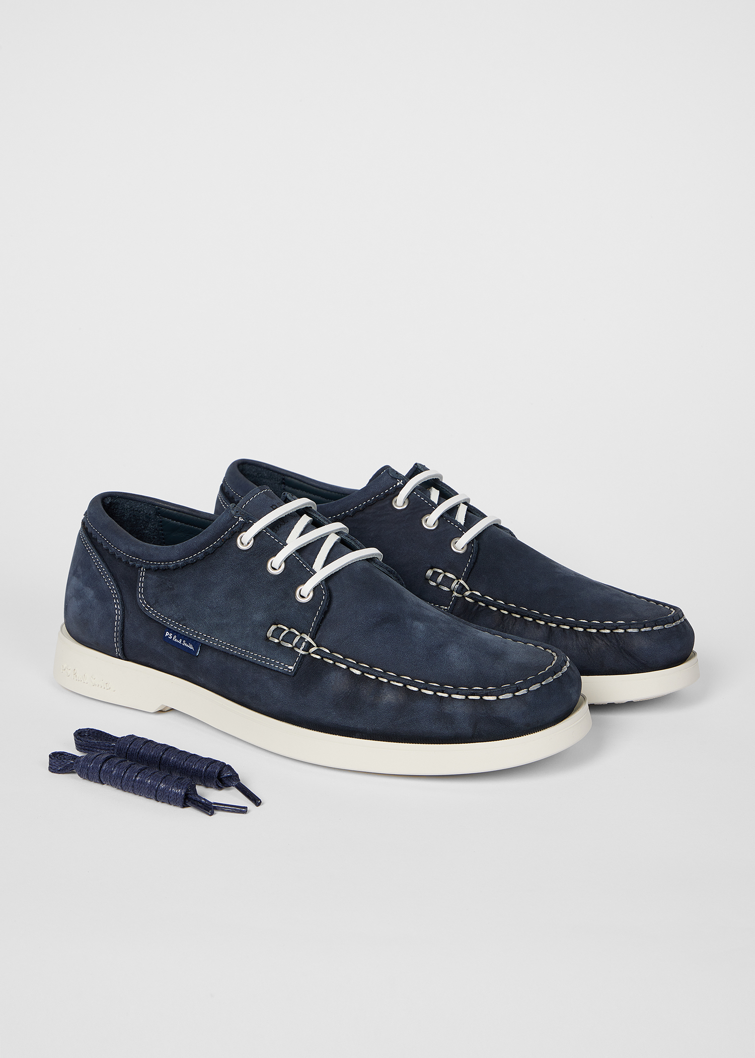 Men s Navy Suede Pebble Boat Shoes