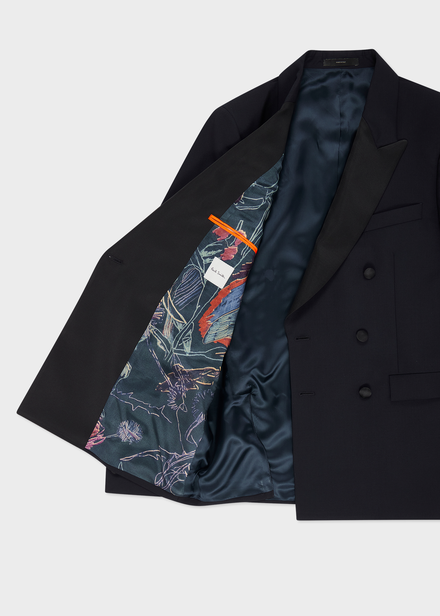 Men's Black Wool-Mohair Double-Breasted Evening Blazer