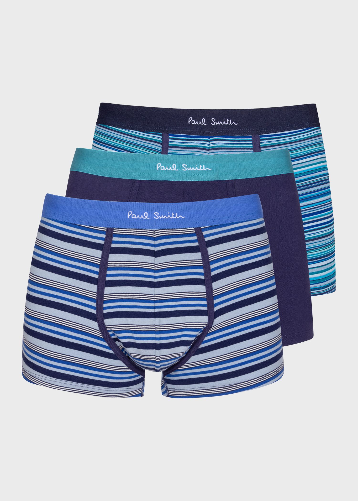 Men's Black Mixed Stripe Boxer Briefs Three Pack