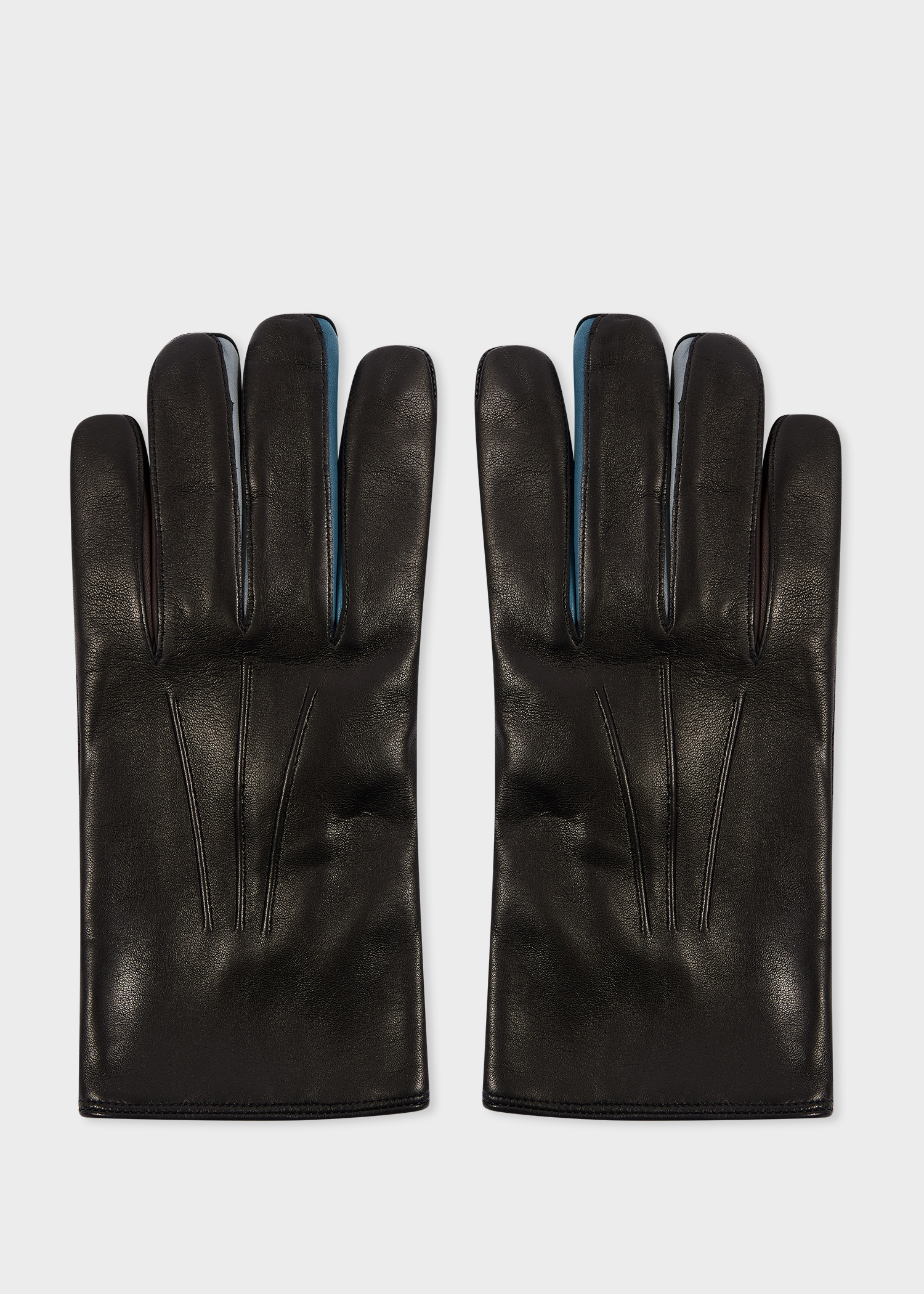 Men's Black Leather 'Concertina' Gloves