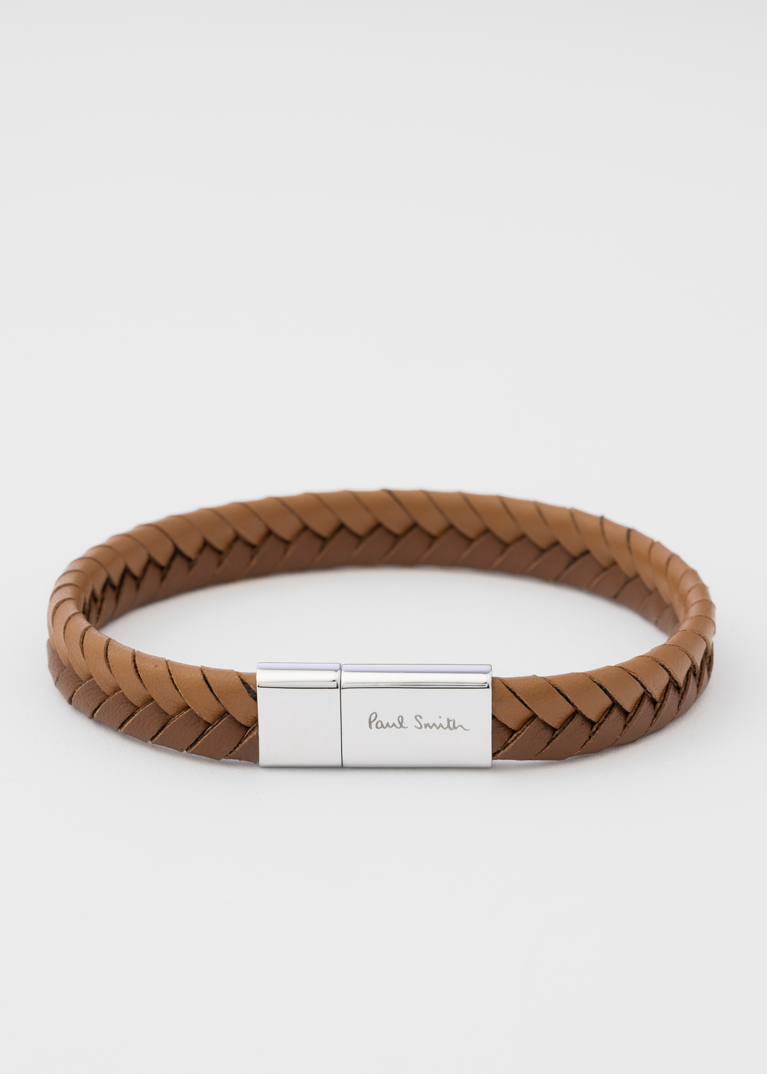 【関税&送料込】Paul Smith Leather Bracelet Tan Braided Leather Bracelet