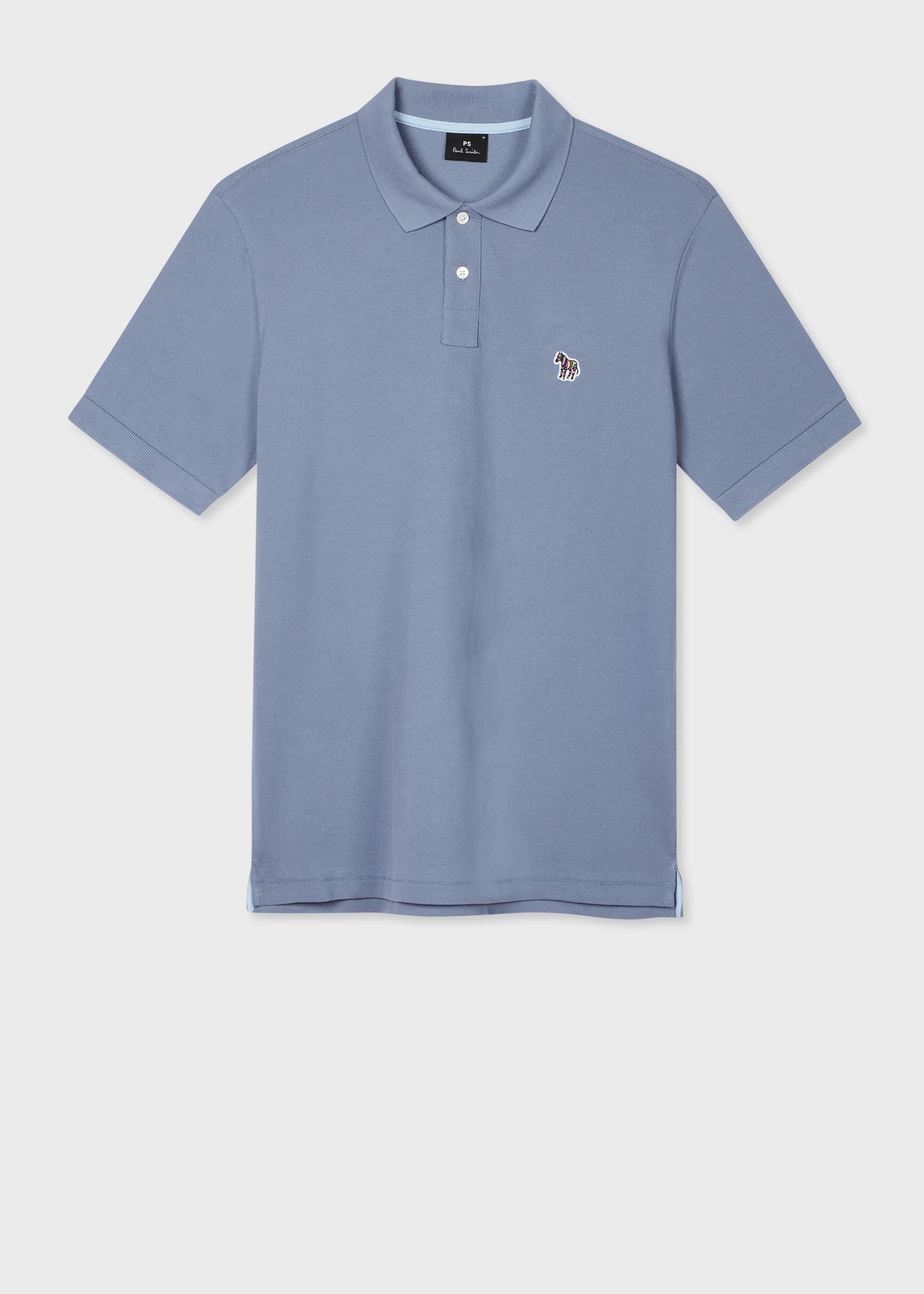 Men's Dusty Blue Organic Cotton Zebra Polo Shirt