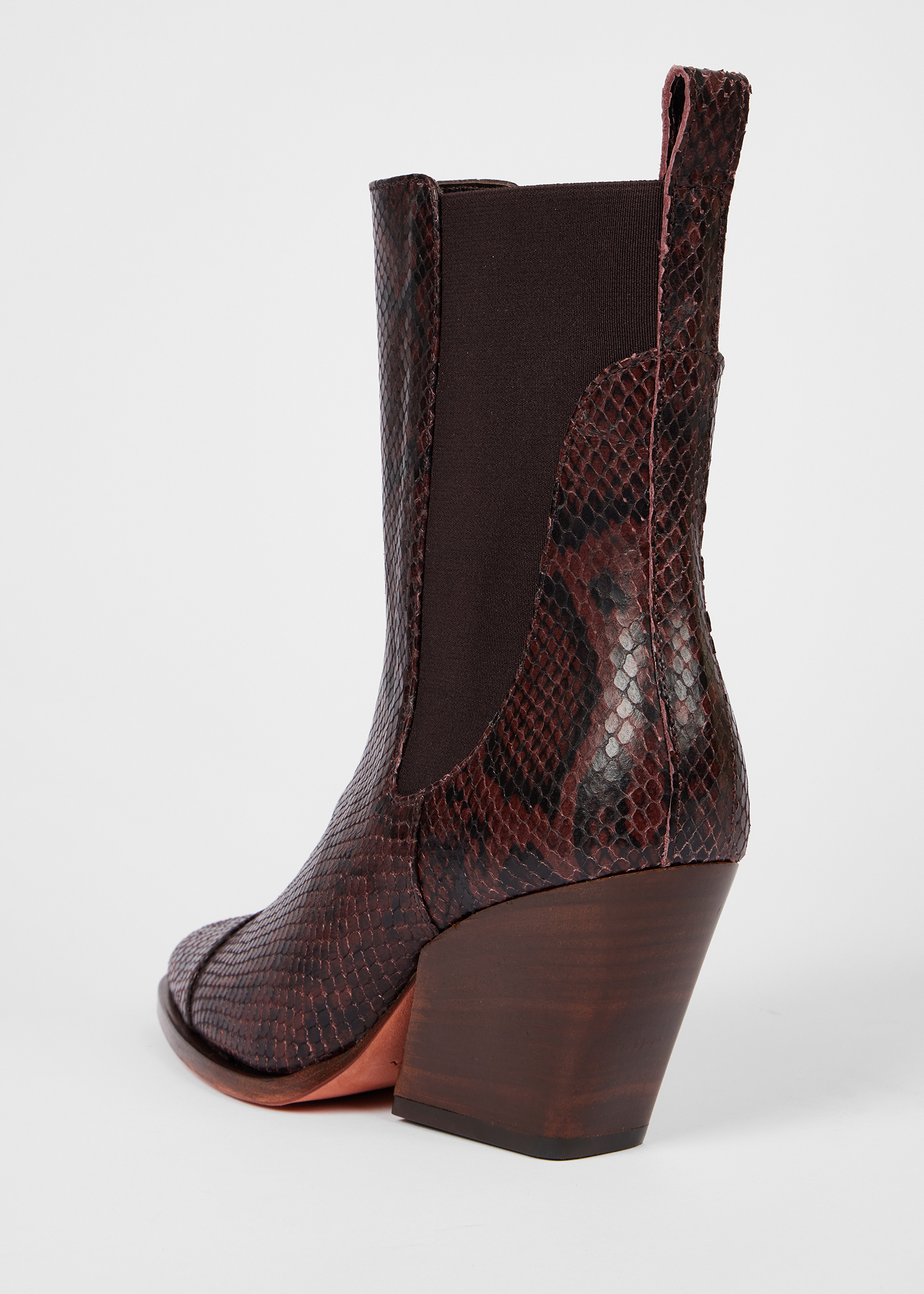 Women s Brown Leather Topaz Snake Embossed Boots