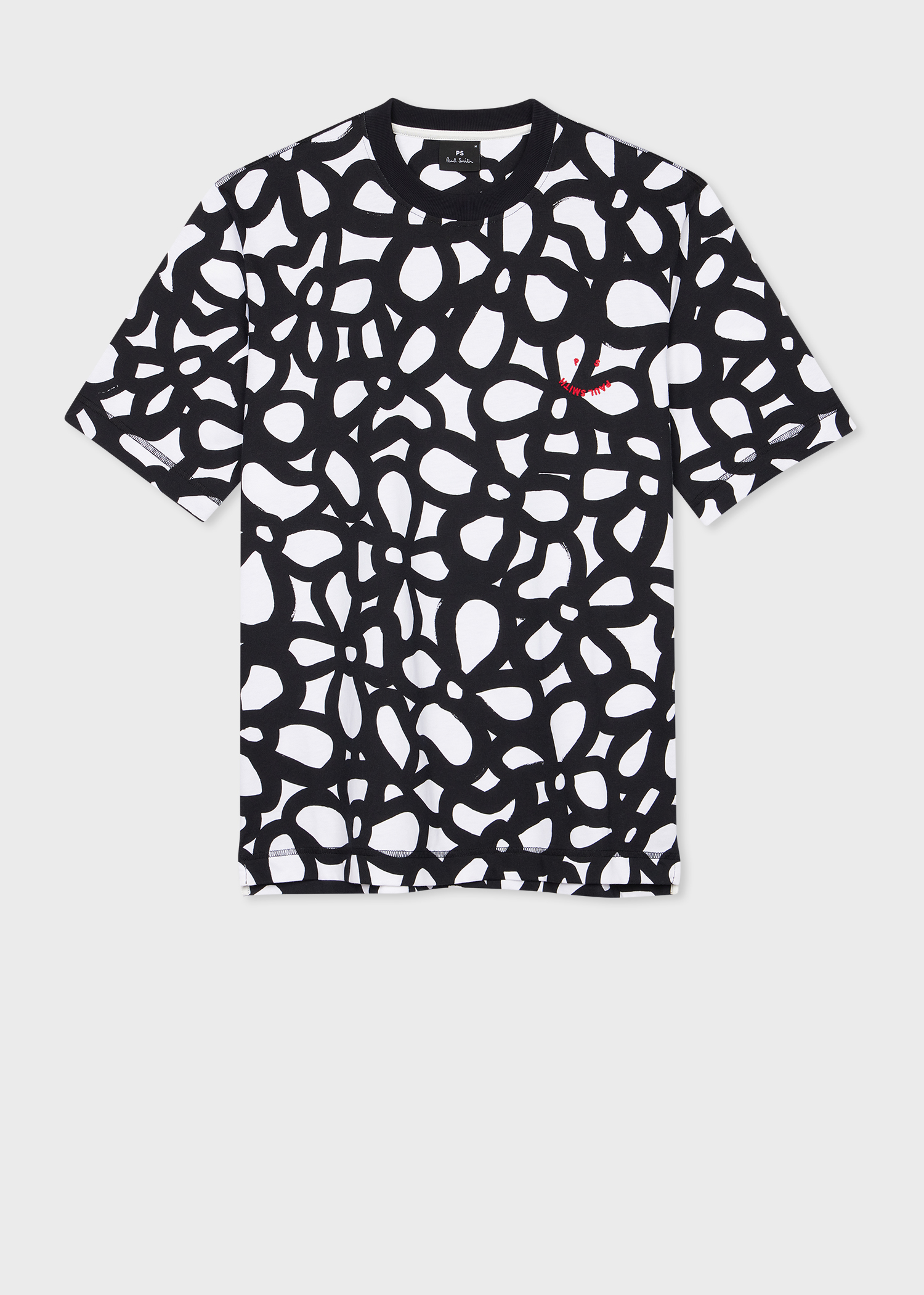 Men's Monochrome Happy 'Floral' T-Shirt