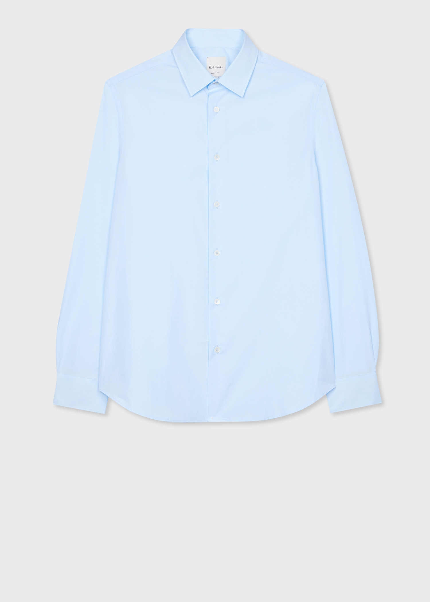 Men's Slim-Fit Sky Blue Poplin Cotton Shirt With 'Artist Stripe' Cuff ...
