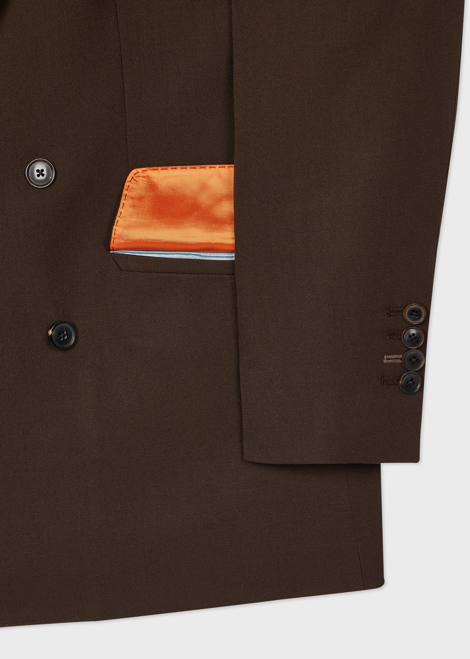 Men's Brown Wool Gabardine Wide Leg Trousers