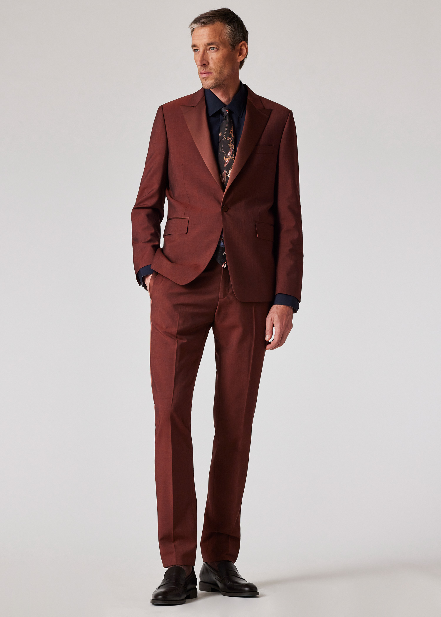 The Soho - Tailored-Fit Rust Wool-Mohair Evening Suit