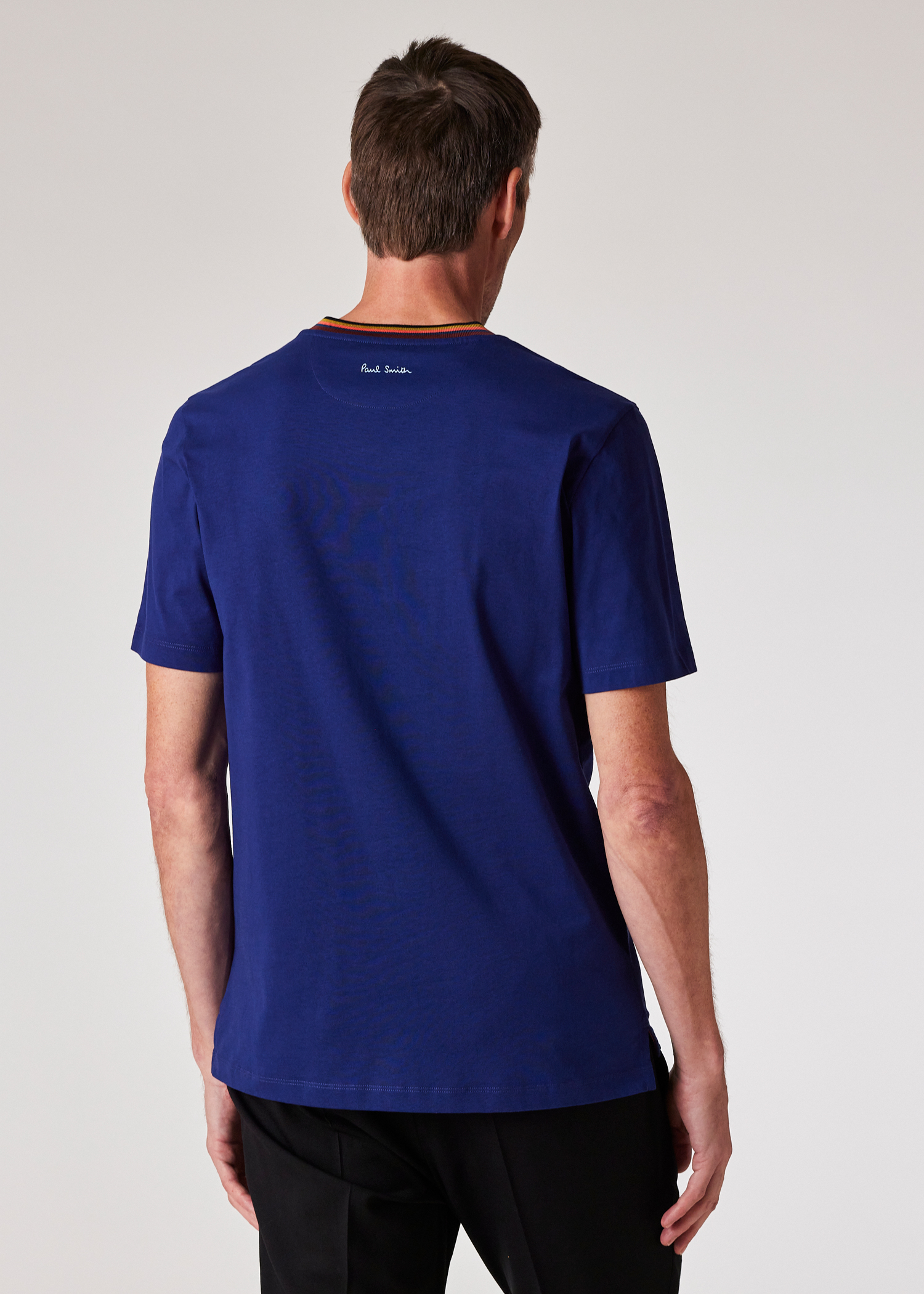 希少 美品 Paul Smith 丸襟 絵画 PRINT SHIRT