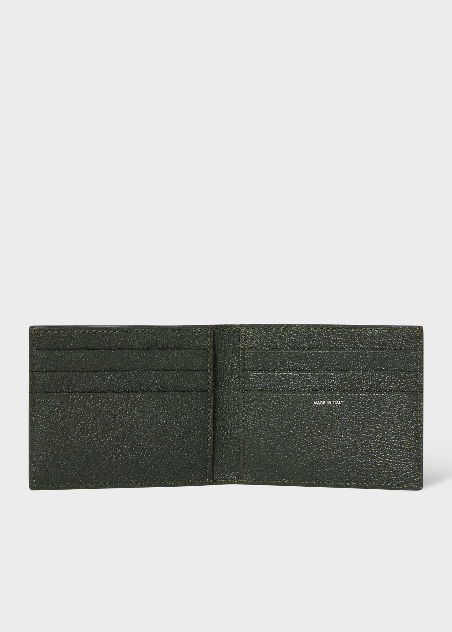 Paul Smith Dark Green Grained Leather Compact Billfold Wallet