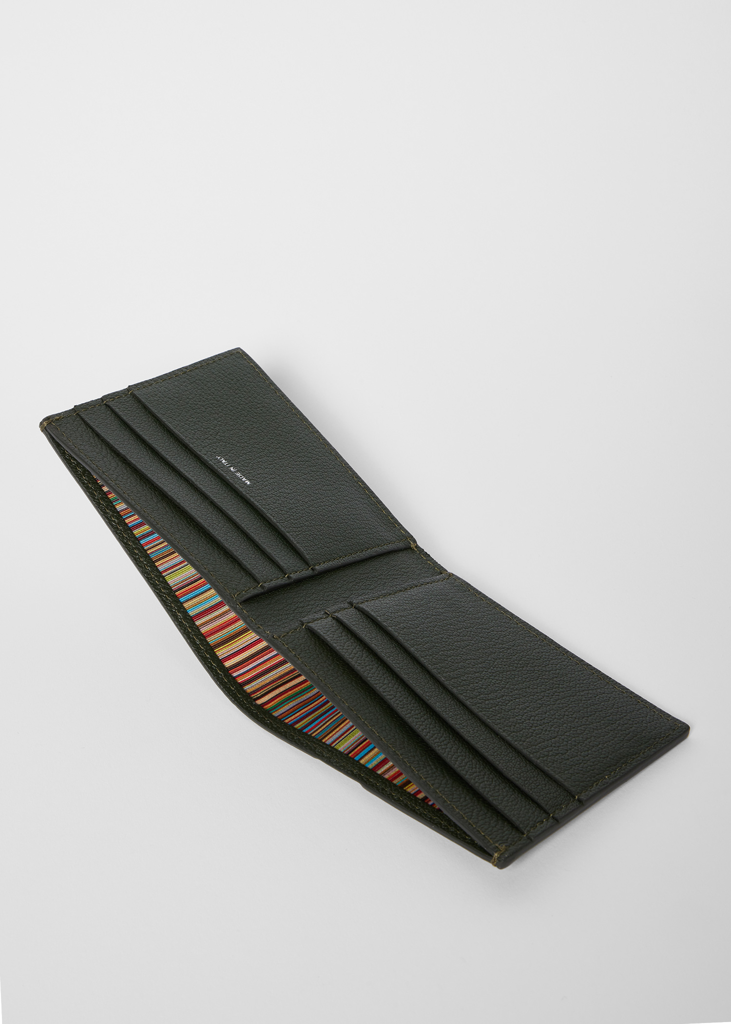 Paul Smith Dark Green Grained Leather Compact Billfold Wallet