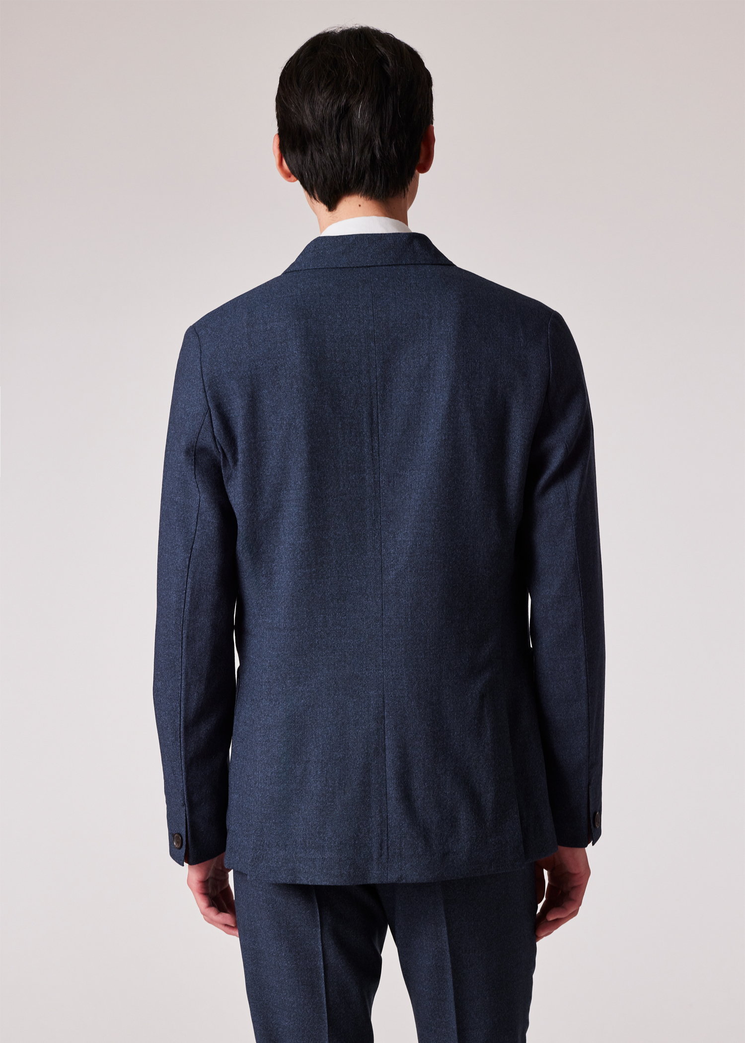Slate Blue Marl Two-Ply Hopsack Three-Button Blazer
