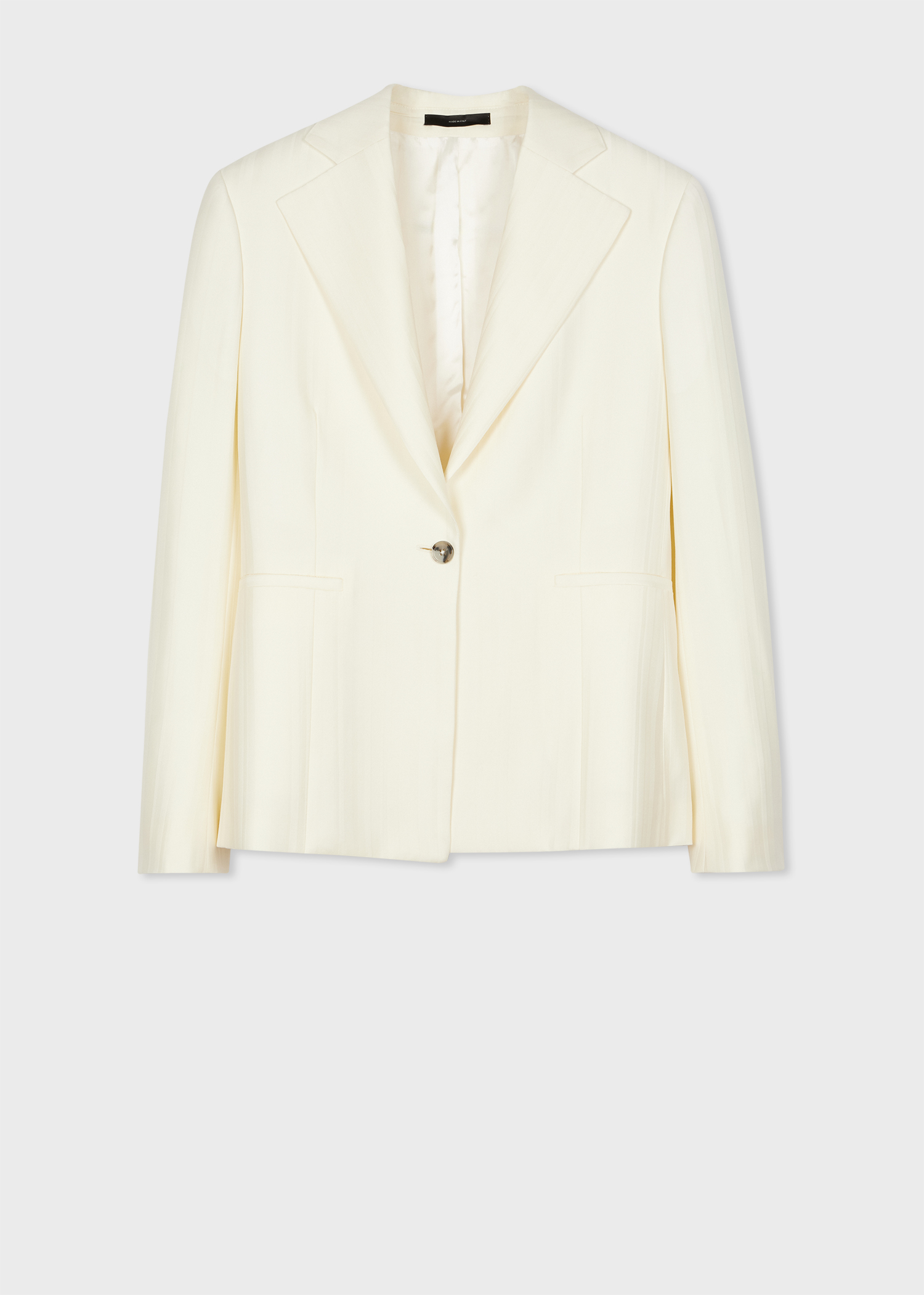 Women s Ivory Wool Shadow Stripe Blazer