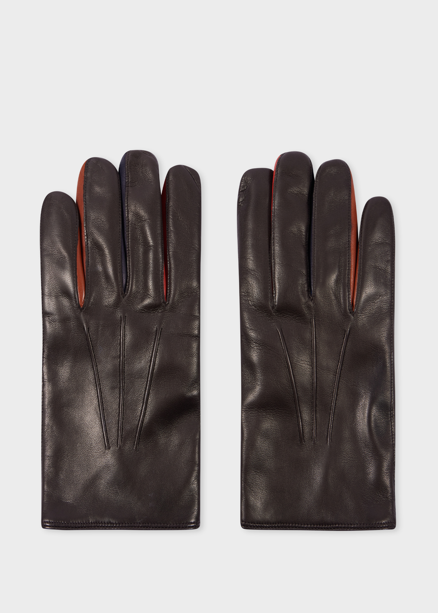 Brown Leather 'Concertina' Gloves