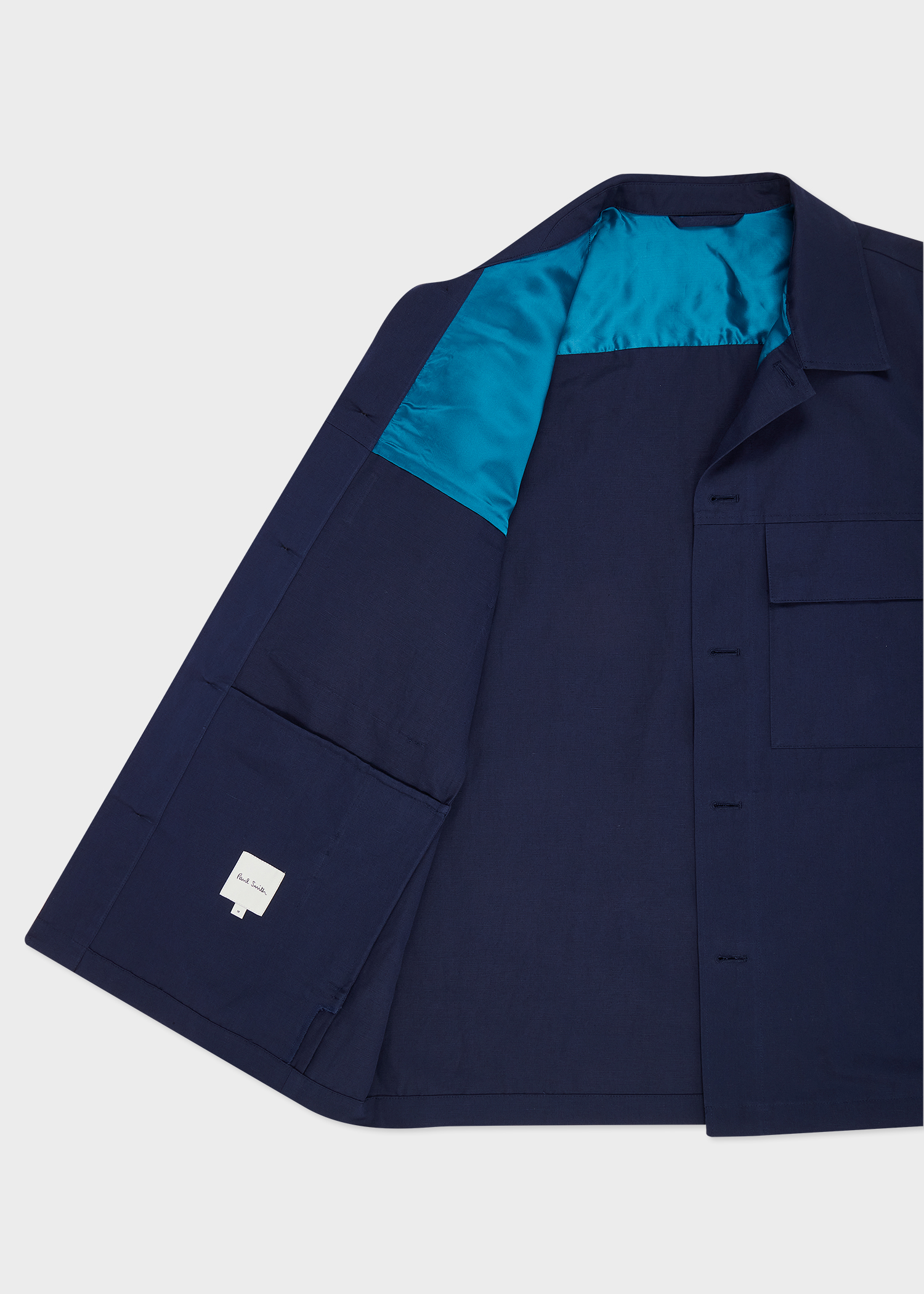 Men's Navy Cotton-Linen Shirt Jacket