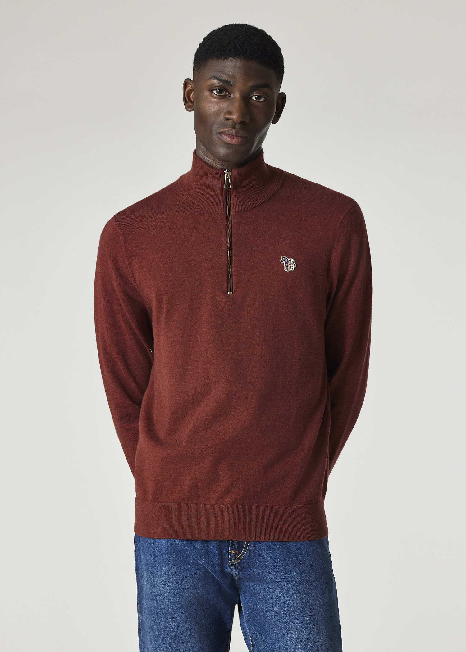 Burgundy half zip sweater best sale