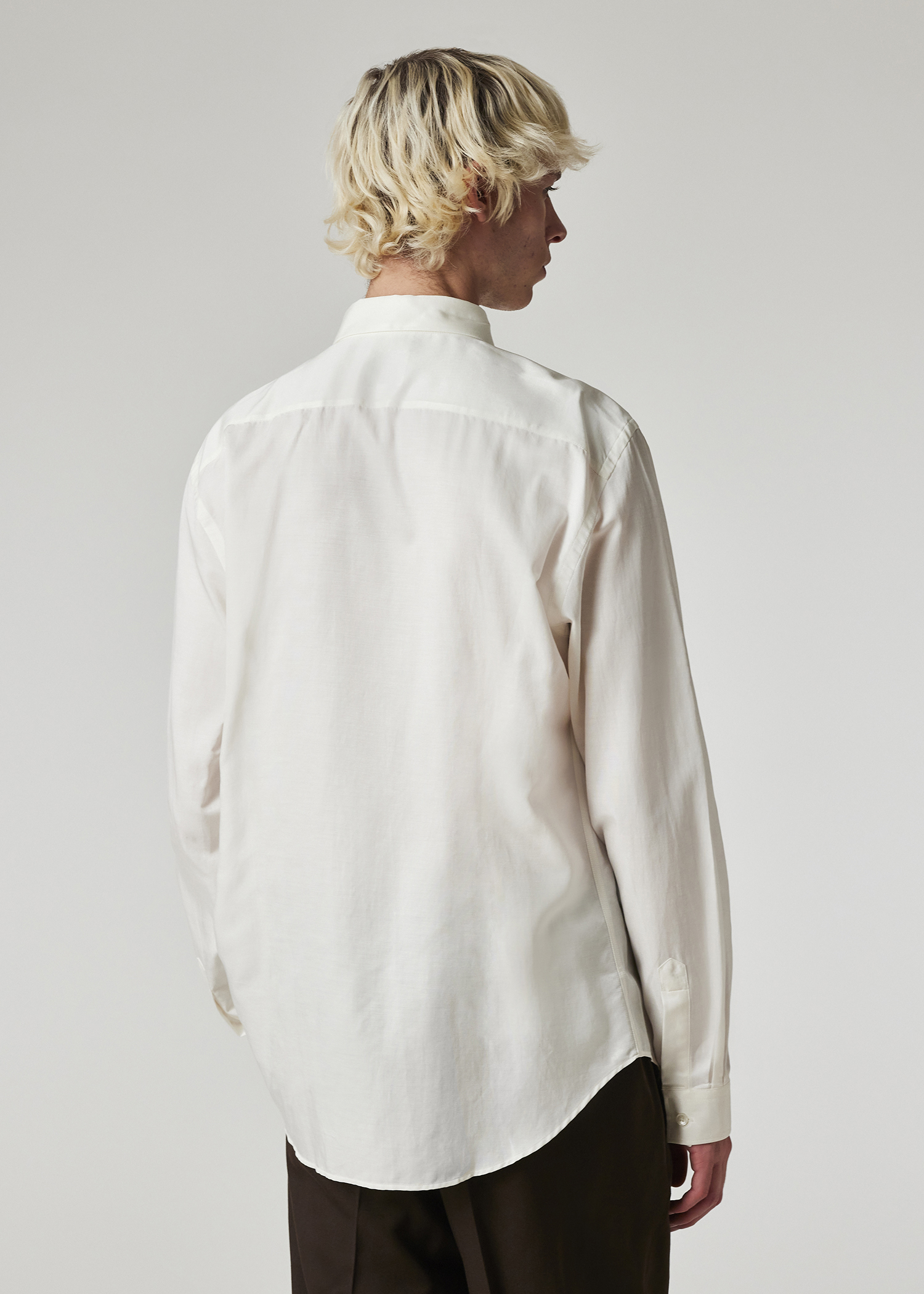 Tシャツ・カットソー Paul Smith MENS S/C SLIM FIT SHIRT (M1R 006L P00811 47) Men's Ivory Cotton-Viscose Blend Slim-Fit Shirt