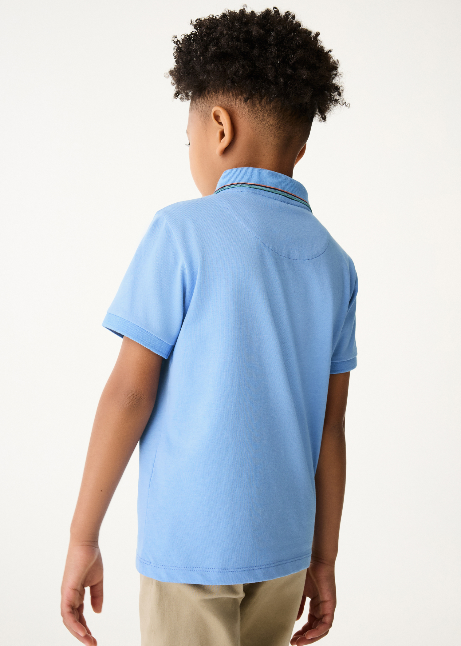 2-13 Years Blue 'Artist Stripe' Zip Polo Shirt