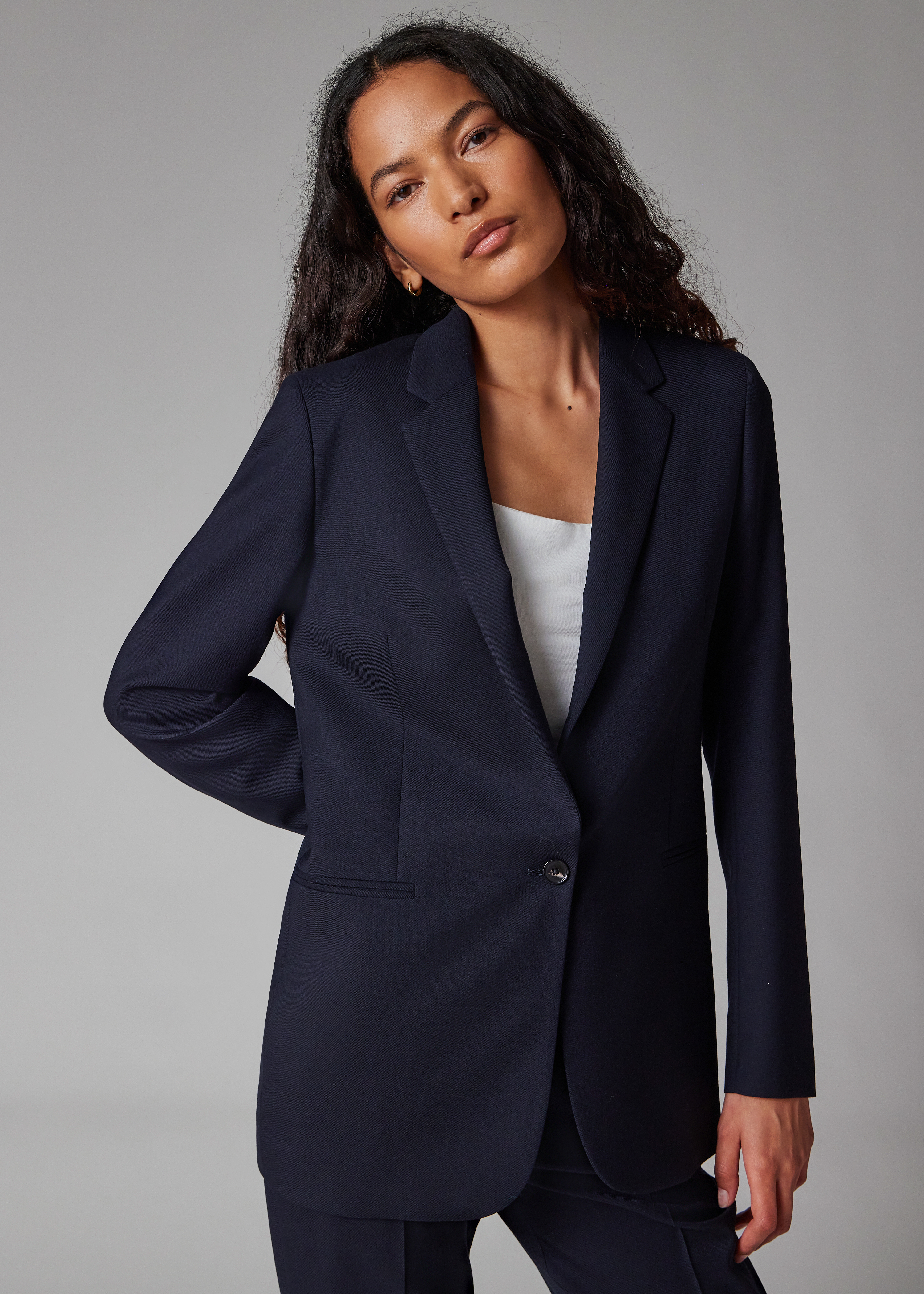 A Suit To Travel In - Women's Dark Navy Wool Travel Blazer