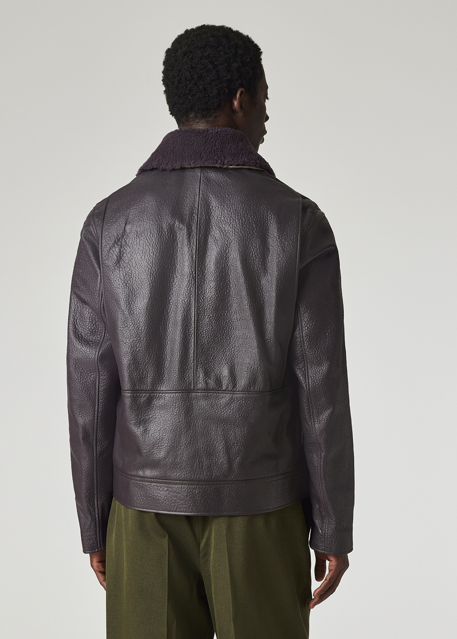 Men's Dark Purple Grained Leather Jacket Men's Dark Purple Grained Leather Jacket