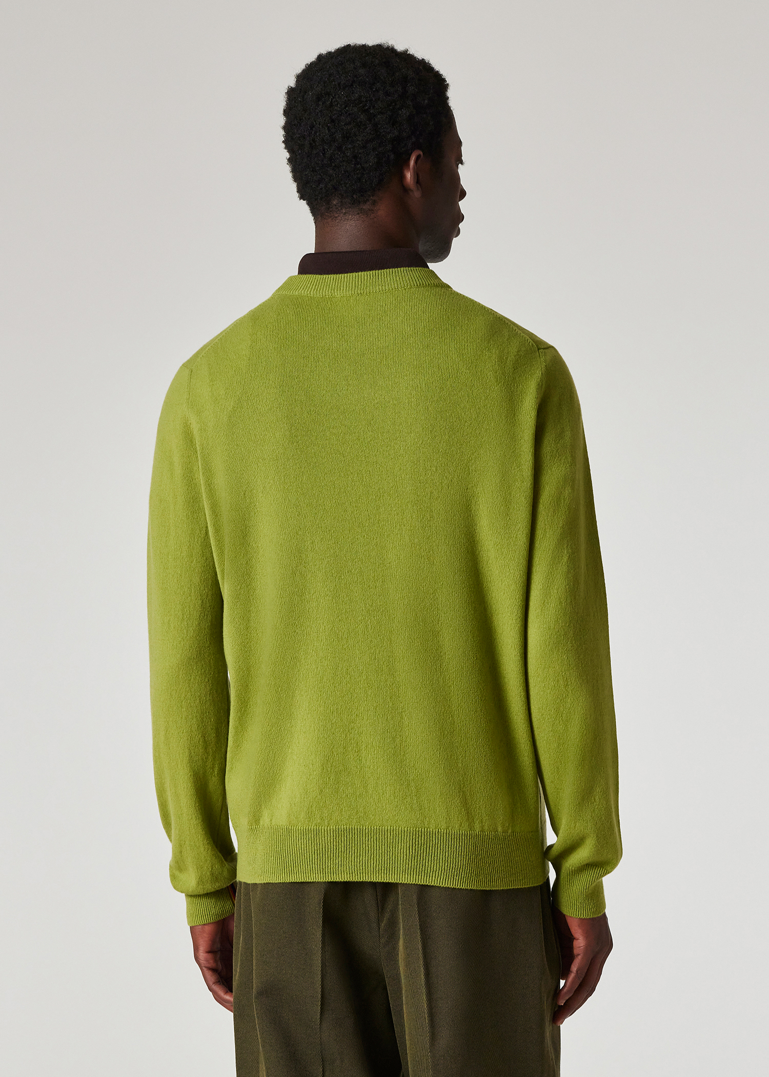 Moss Green Cashmere Crew Neck Sweater