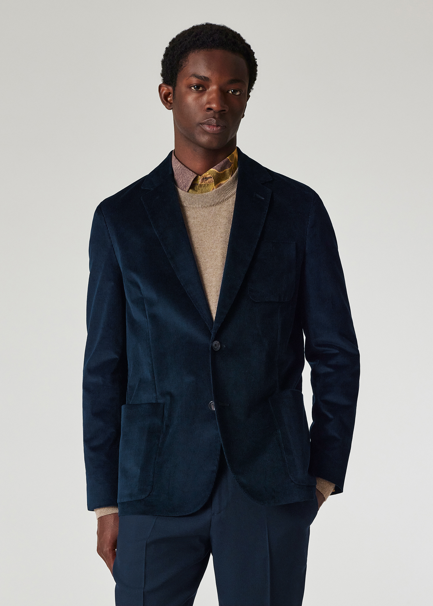 Paul Smith COLLECTION 最高級品質✨️特注ジャケット 濃紺 Men's Navy Cotton-Blend Corduroy Unlined Blazer