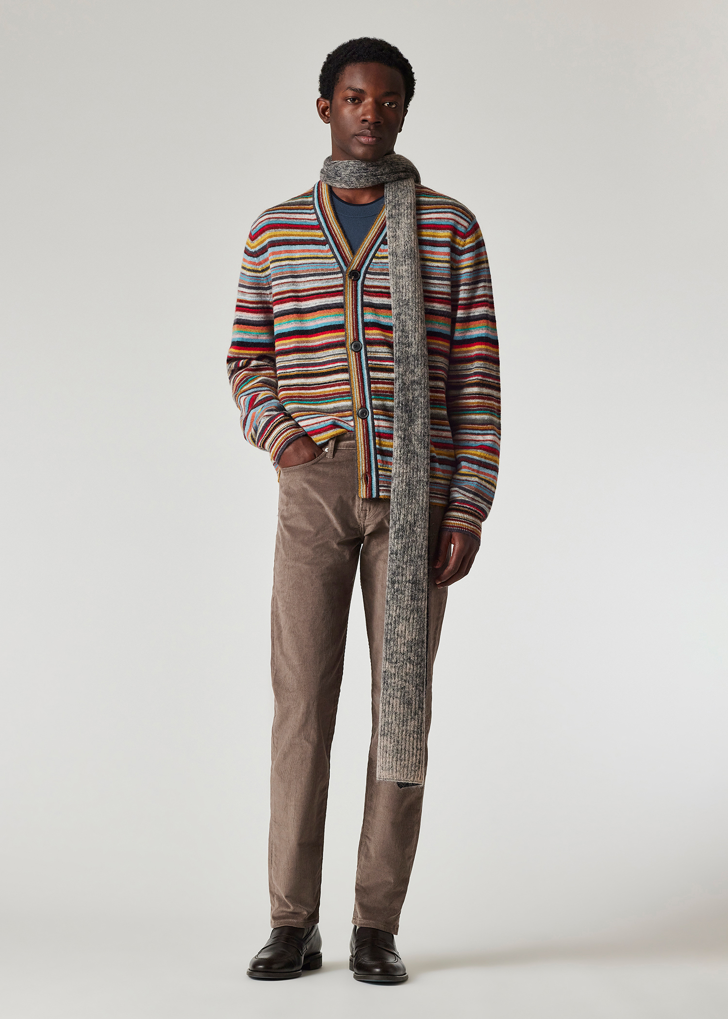 PAUL SMITH Heavy Wool & Organic Cotton Zip Cardigan | 294YL0216940