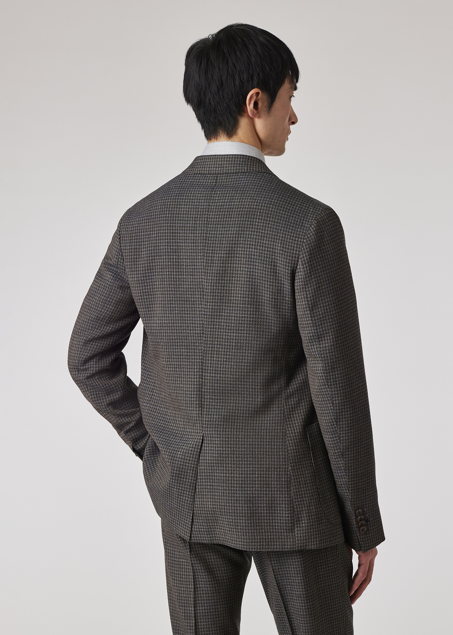 Slim-Fit Green Gingham Check Stretch-Wool Three-Button Blazer