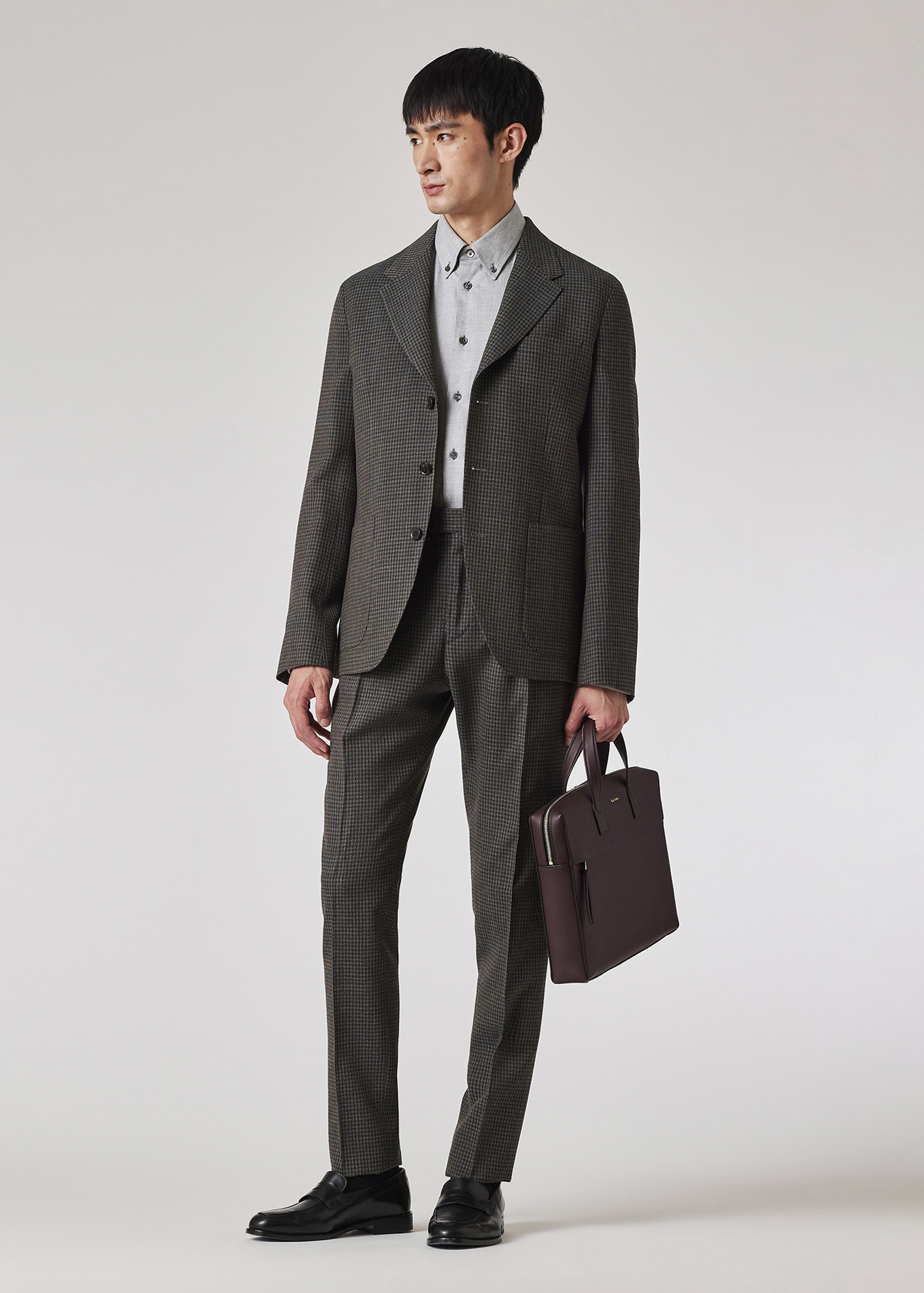 Slim-Fit Green Gingham Check Stretch-Wool Three-Button Blazer