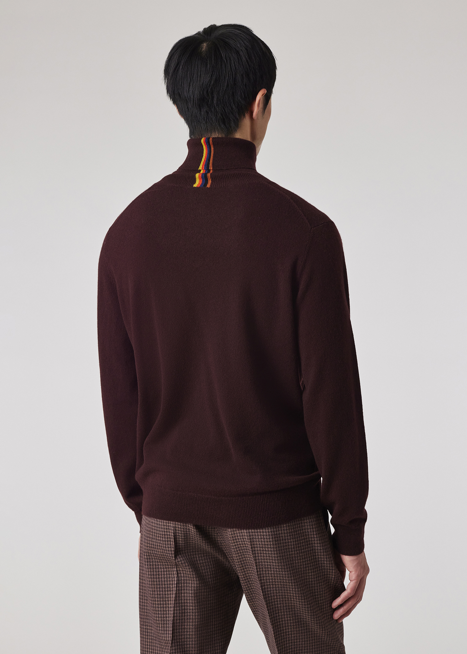 ★LMOOD★ Charr Stripe Henley Neck Half Knit Burgundy Buy Burgundy Red Ribbed Button Detail Long Sleeve Henley Top