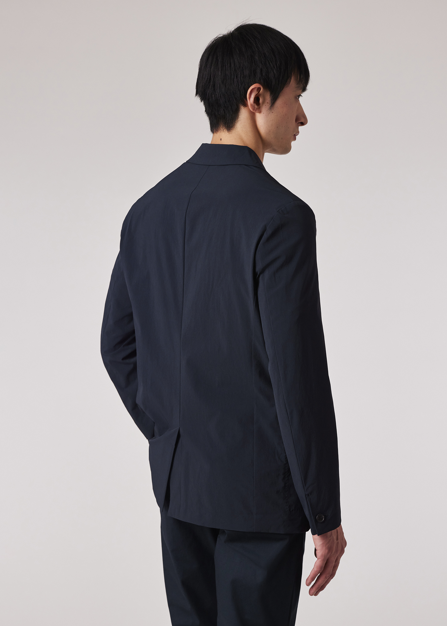 Navy Recycled-Nylon Technical Blazer