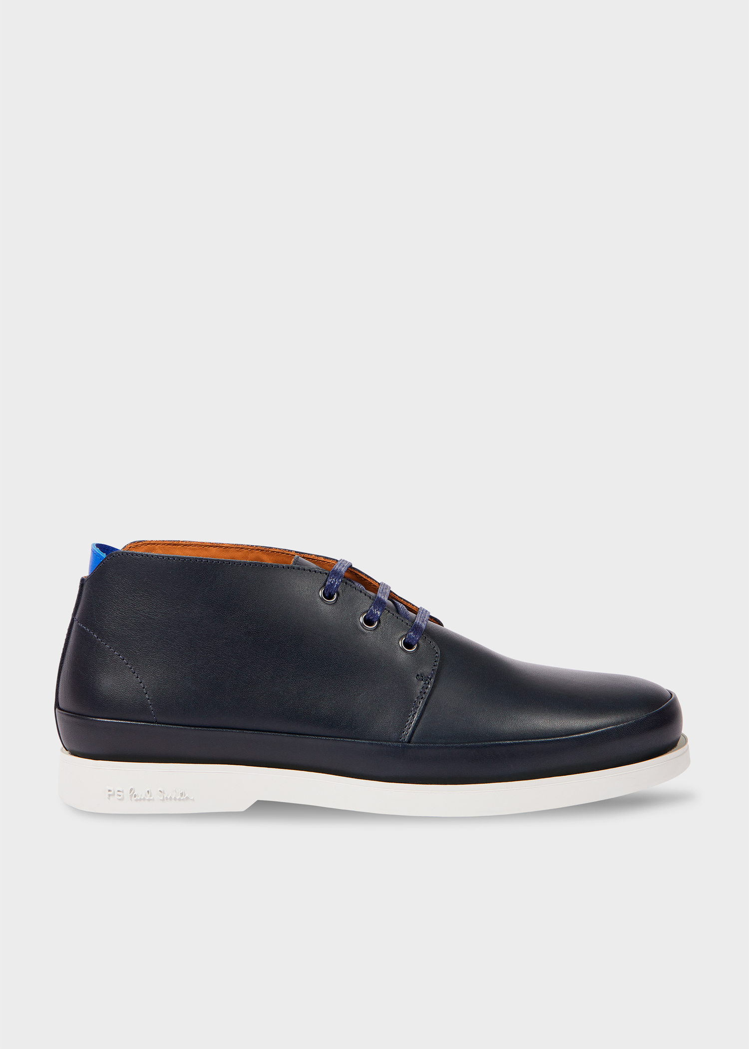 Navy Leather Crane Chukka Boots