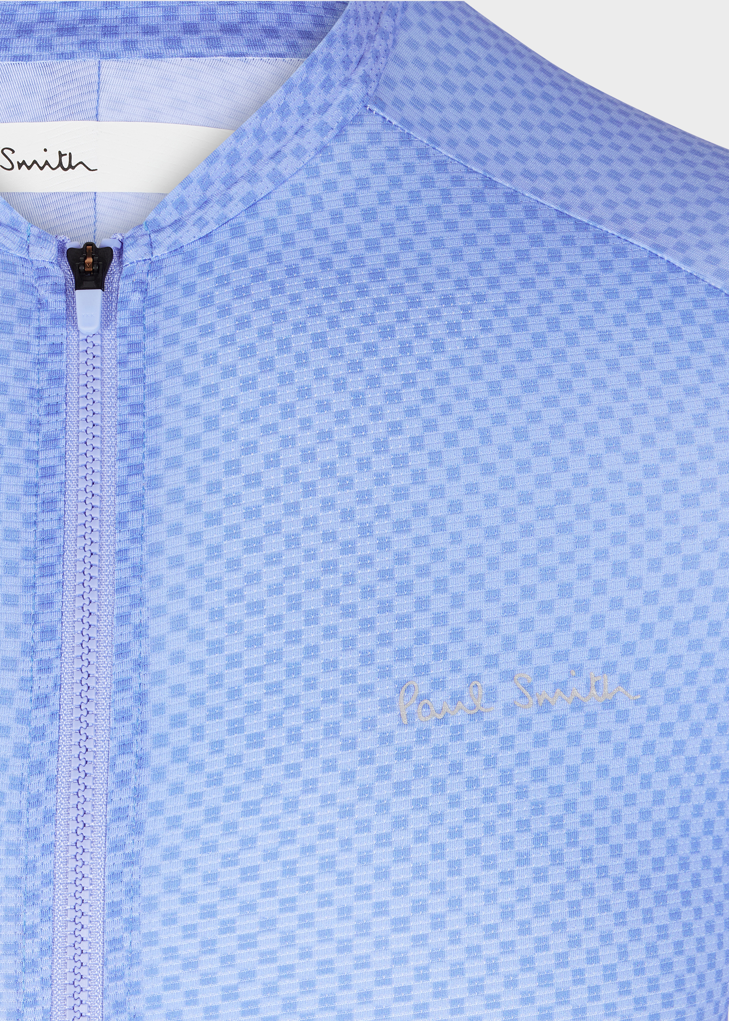Cornflower Blue Mini Checkerboard Race Cycling Jersey
