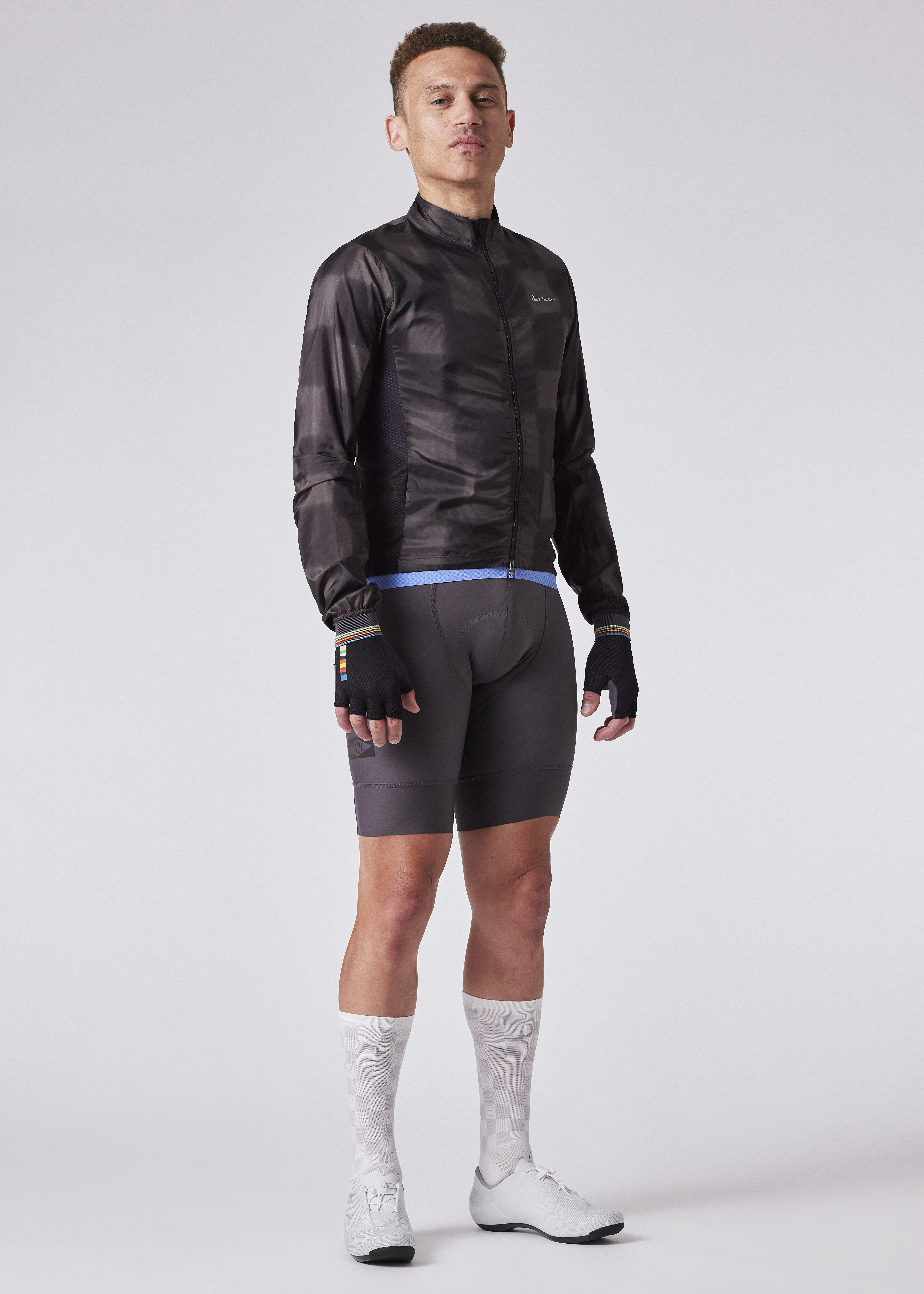 Men's Black Packable Cycling Wind Jacket