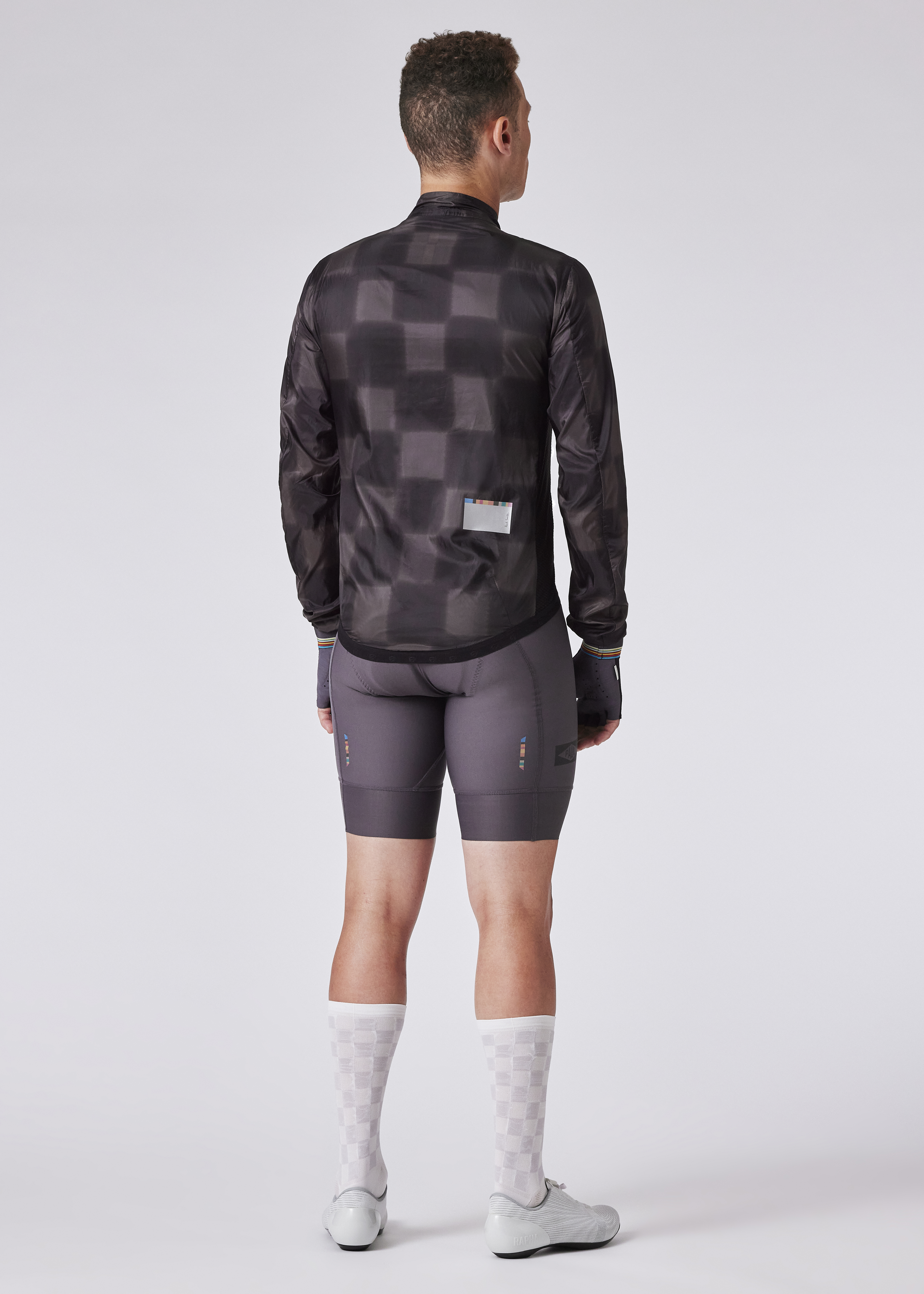 Men's Black Packable Cycling Wind Jacket