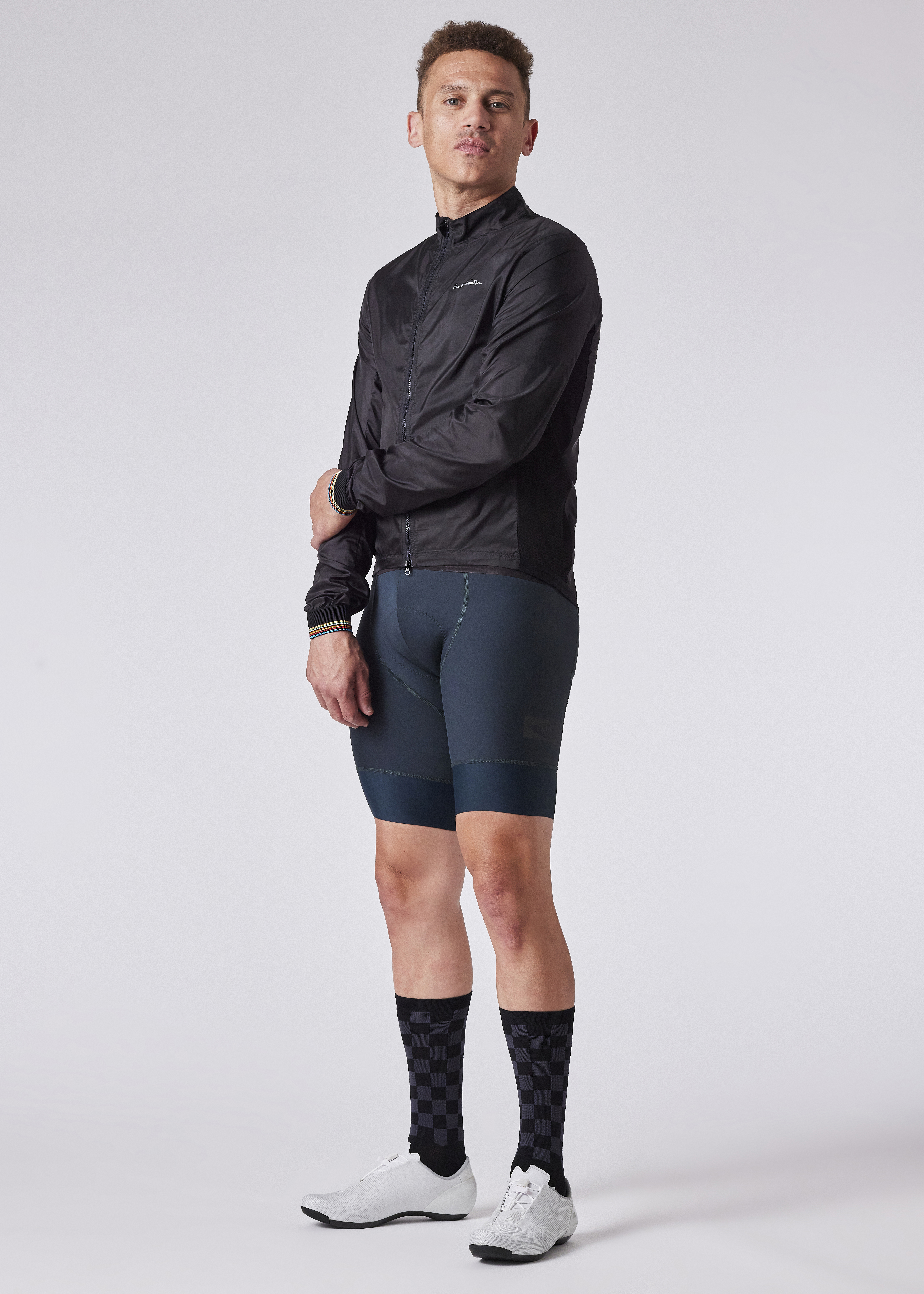 Men's Black Packable Cycling Wind Jacket