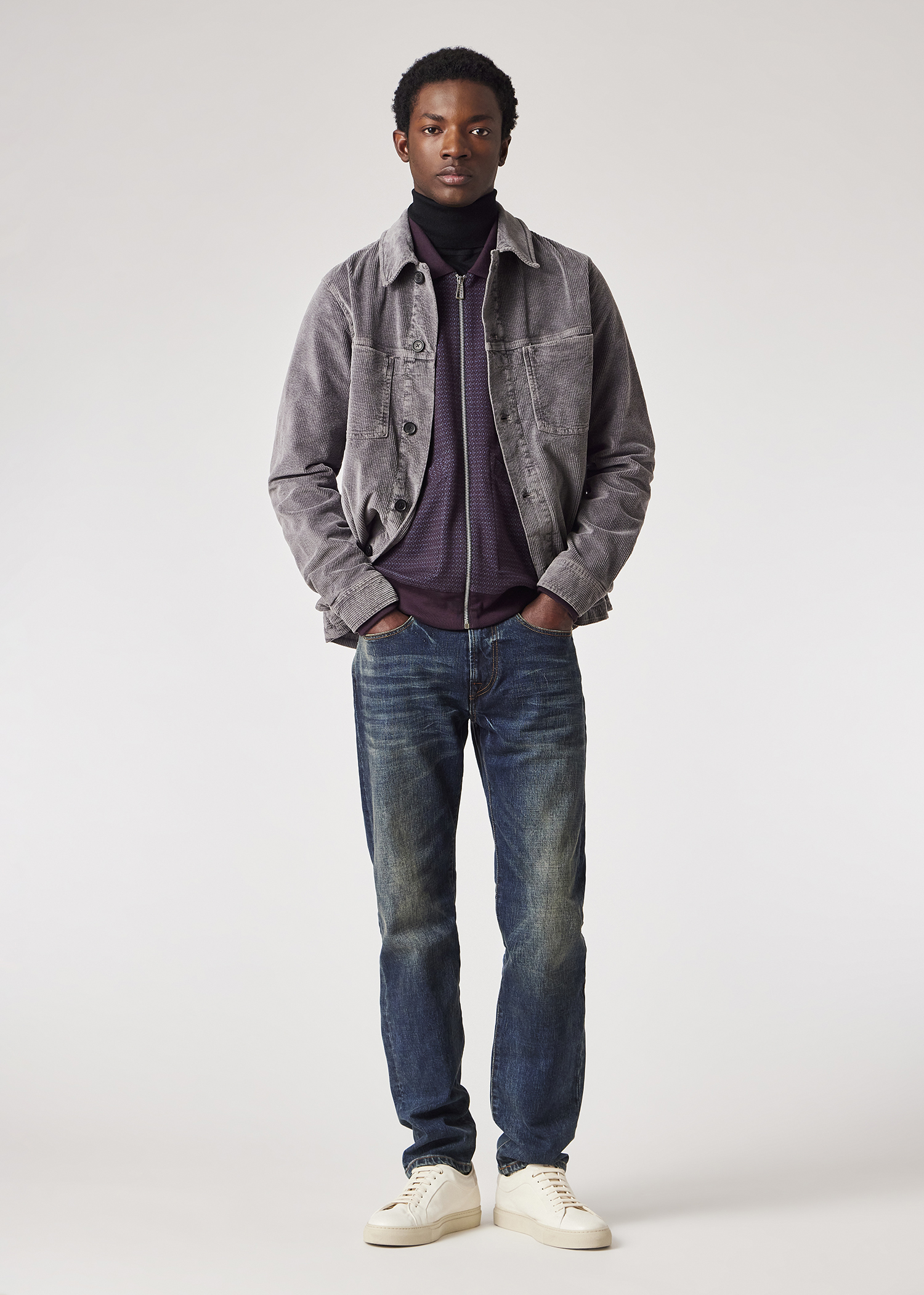 Men's Steel Grey Recycled-Polyester Windbreaker Jacket