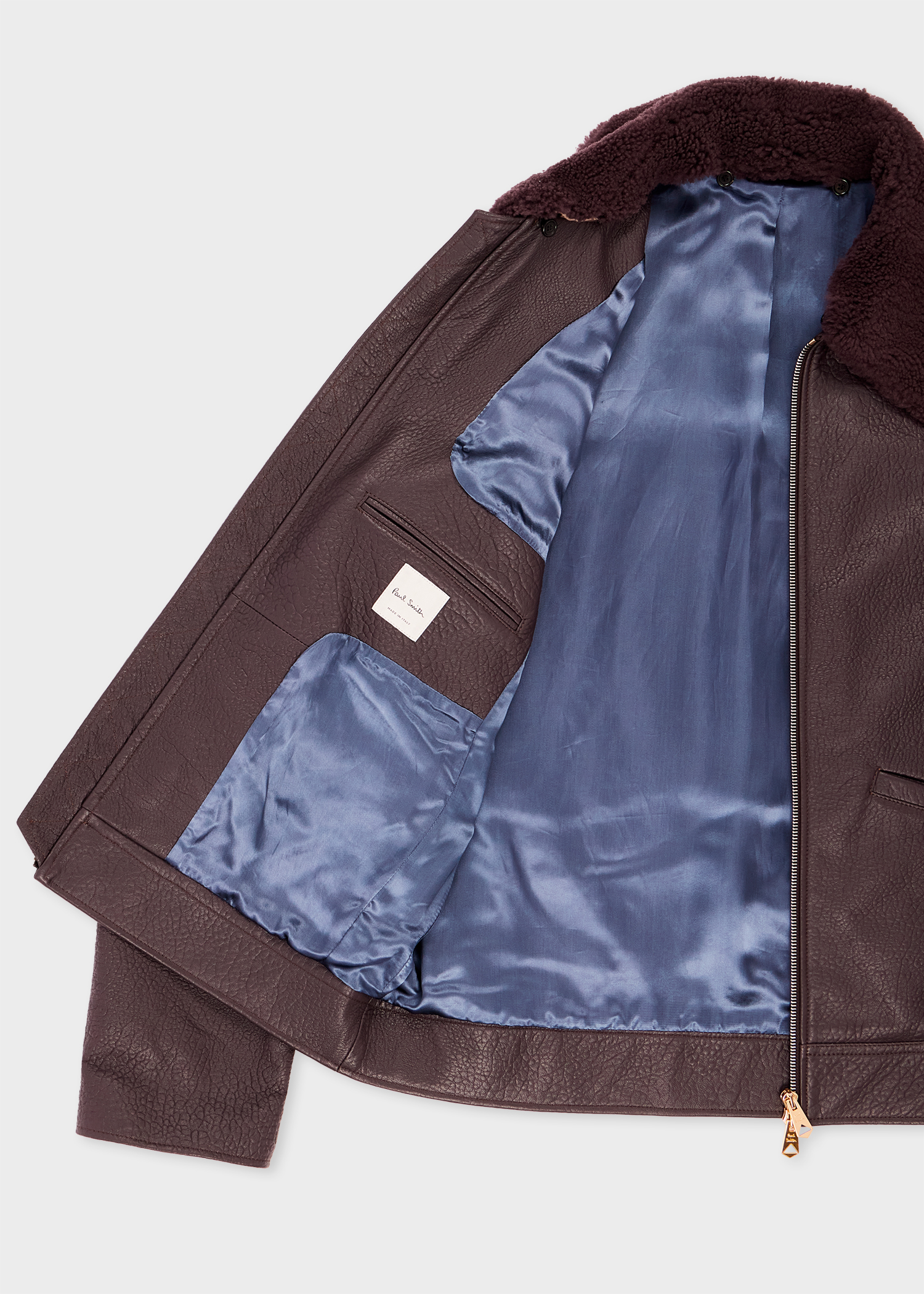 Men's Dark Purple Grained Leather Jacket